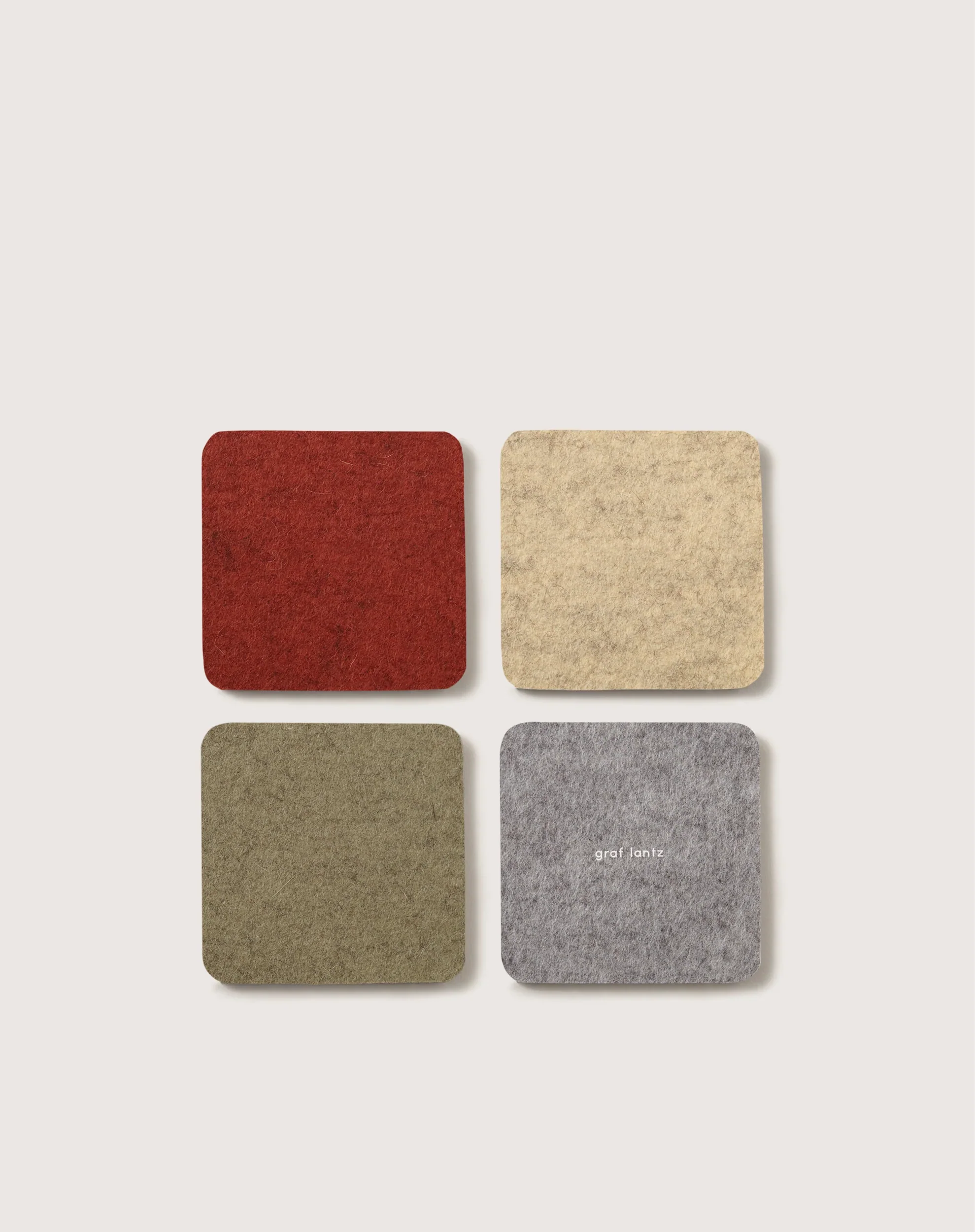 Bierfilzl Merino Wool Felt Square Coaster Multi 4 Pack (Ikebana)