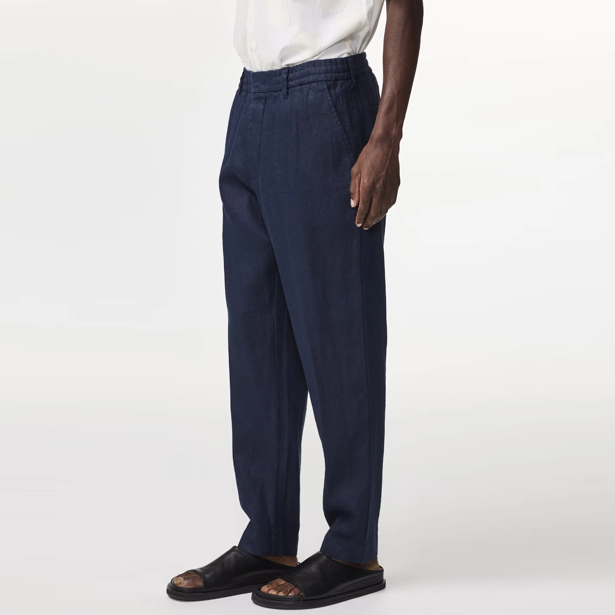 Billie 1454 Drawstring Linen Regular Fit Trouser - Image 5