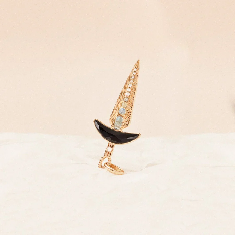 Black Onyx Dagger Charm (10K Gold) - Image 4