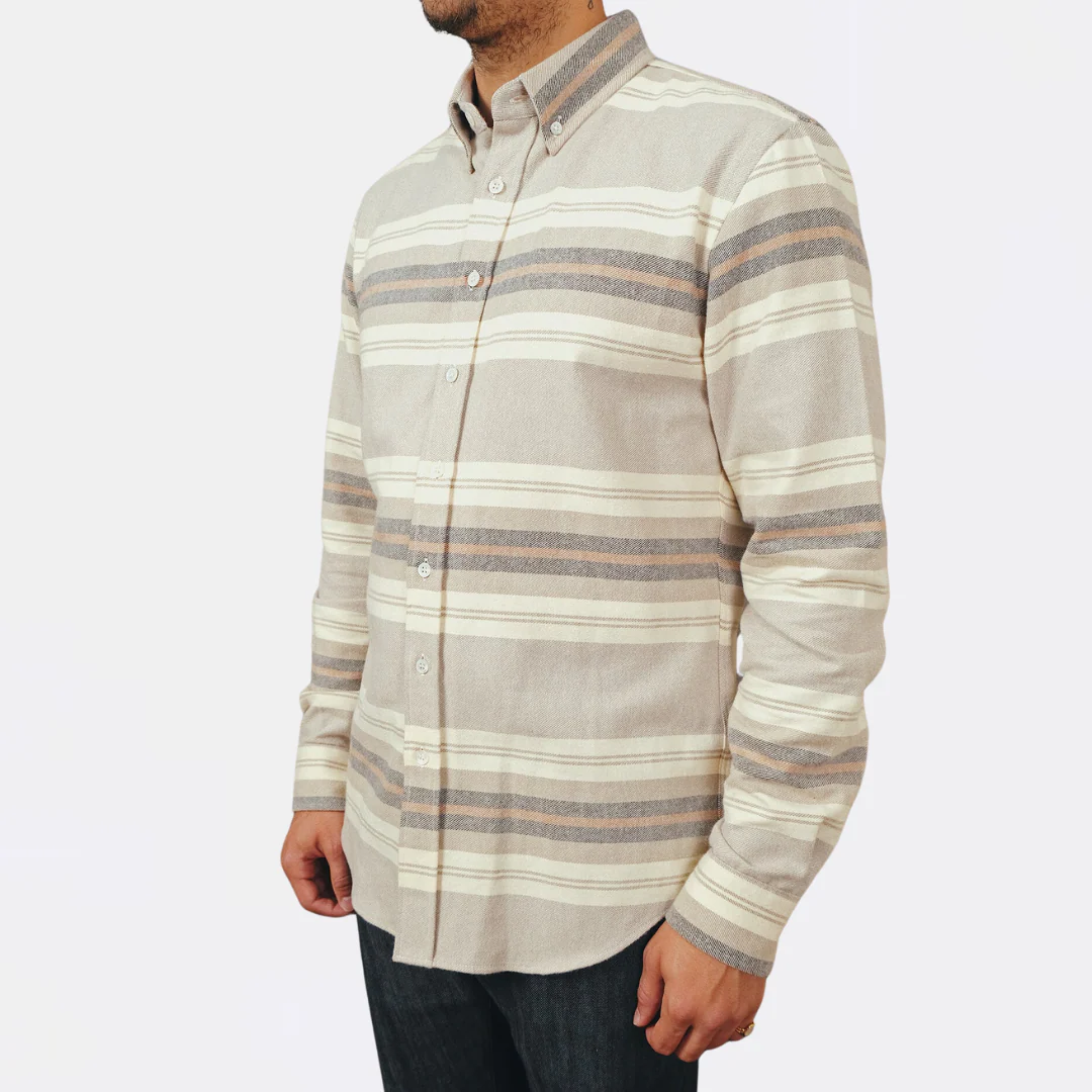 Blanket Flannel Shirt (Natural Stripe) - Image 3