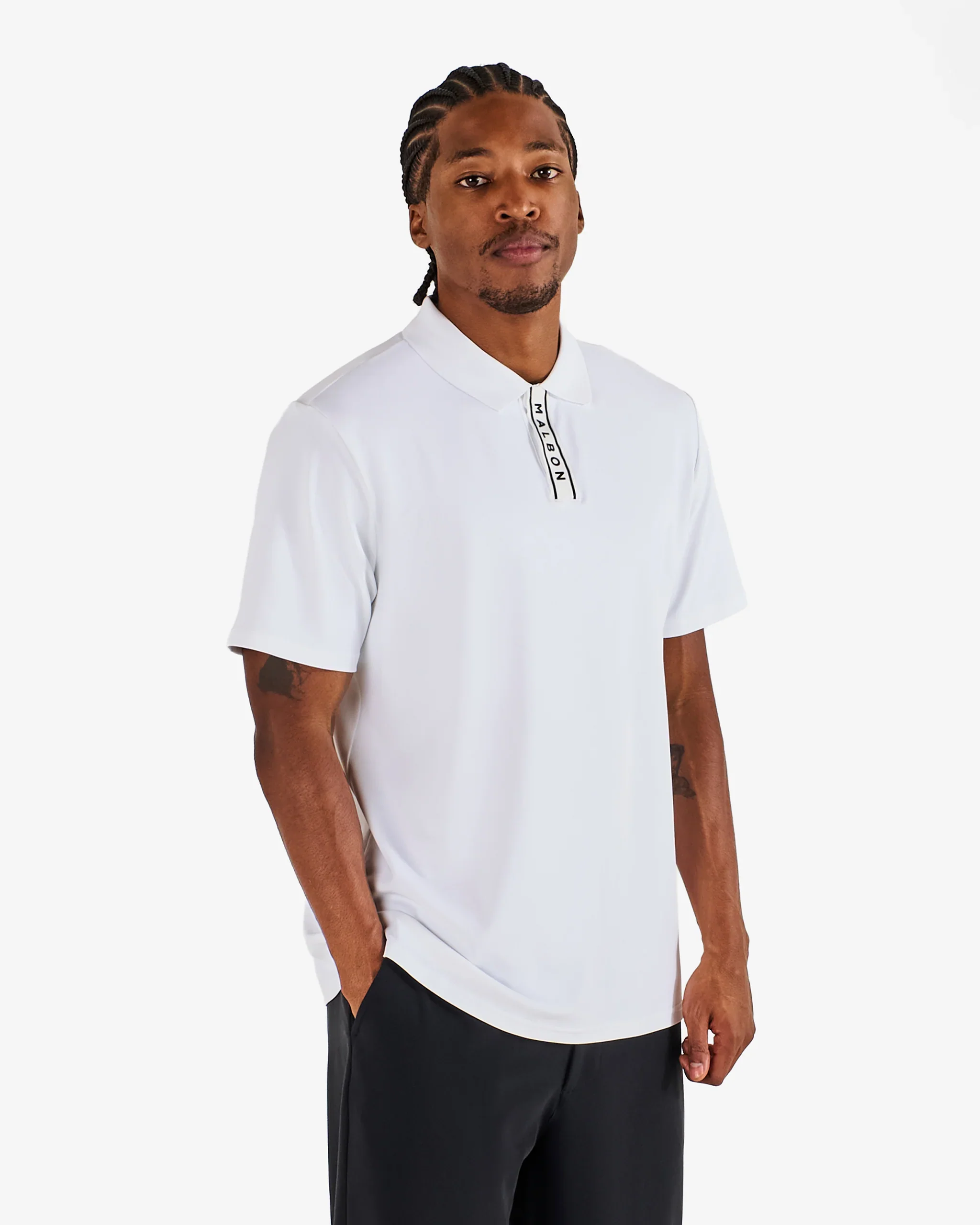 Block Placket Polo (White)
