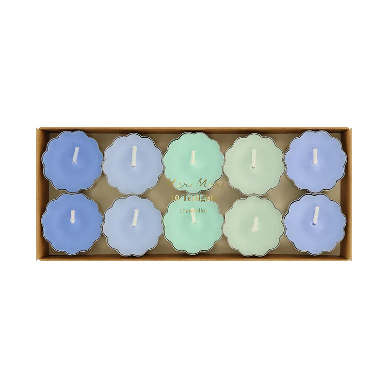 Blue & Green Tealight Candles