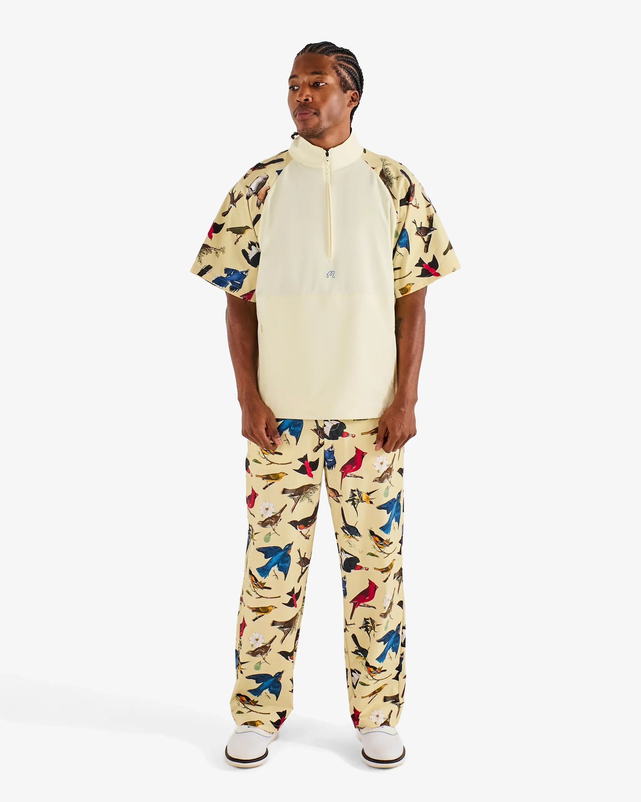Blue Jay Windshirt (Soft Yellow Bird Print) - Image 2