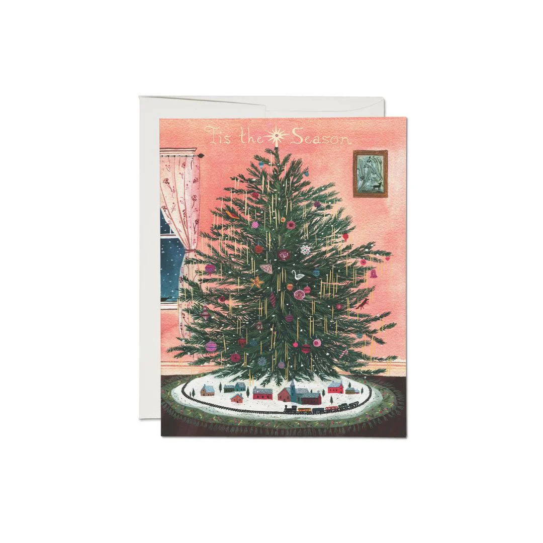 Tinsel Tree Foil Holiday Card