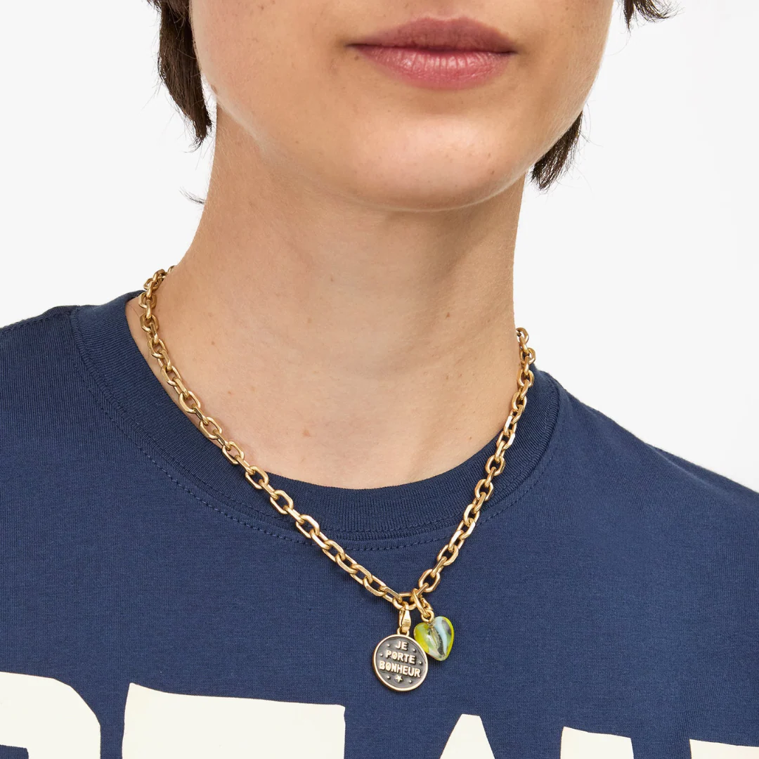 Bonheur Coin Charm (Vintage Gold + Black) - Image 2