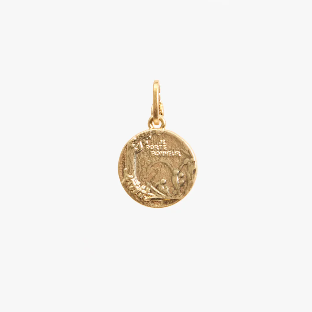 Bonheur Coin Charm (Vintage Gold + Black) - Image 3