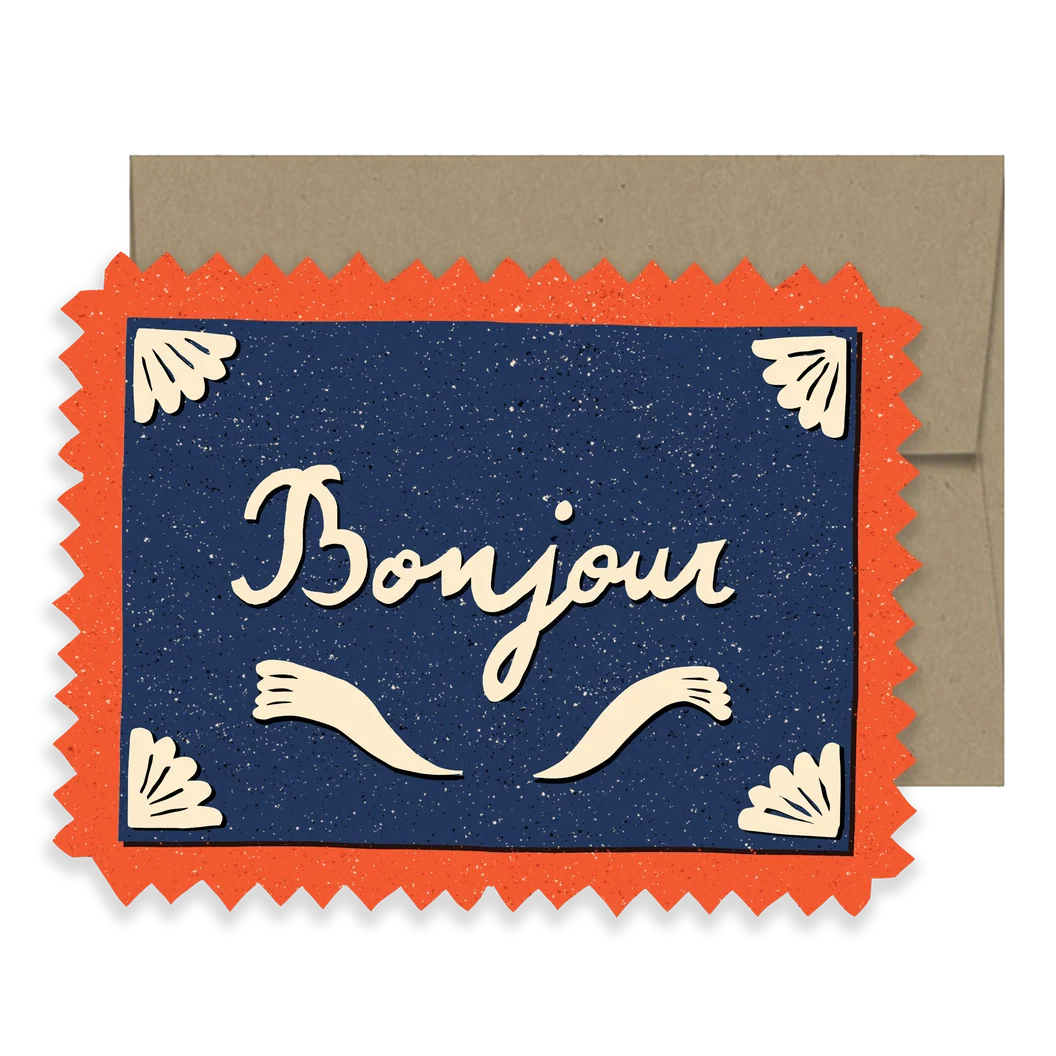 Bonjour Die Cut Card