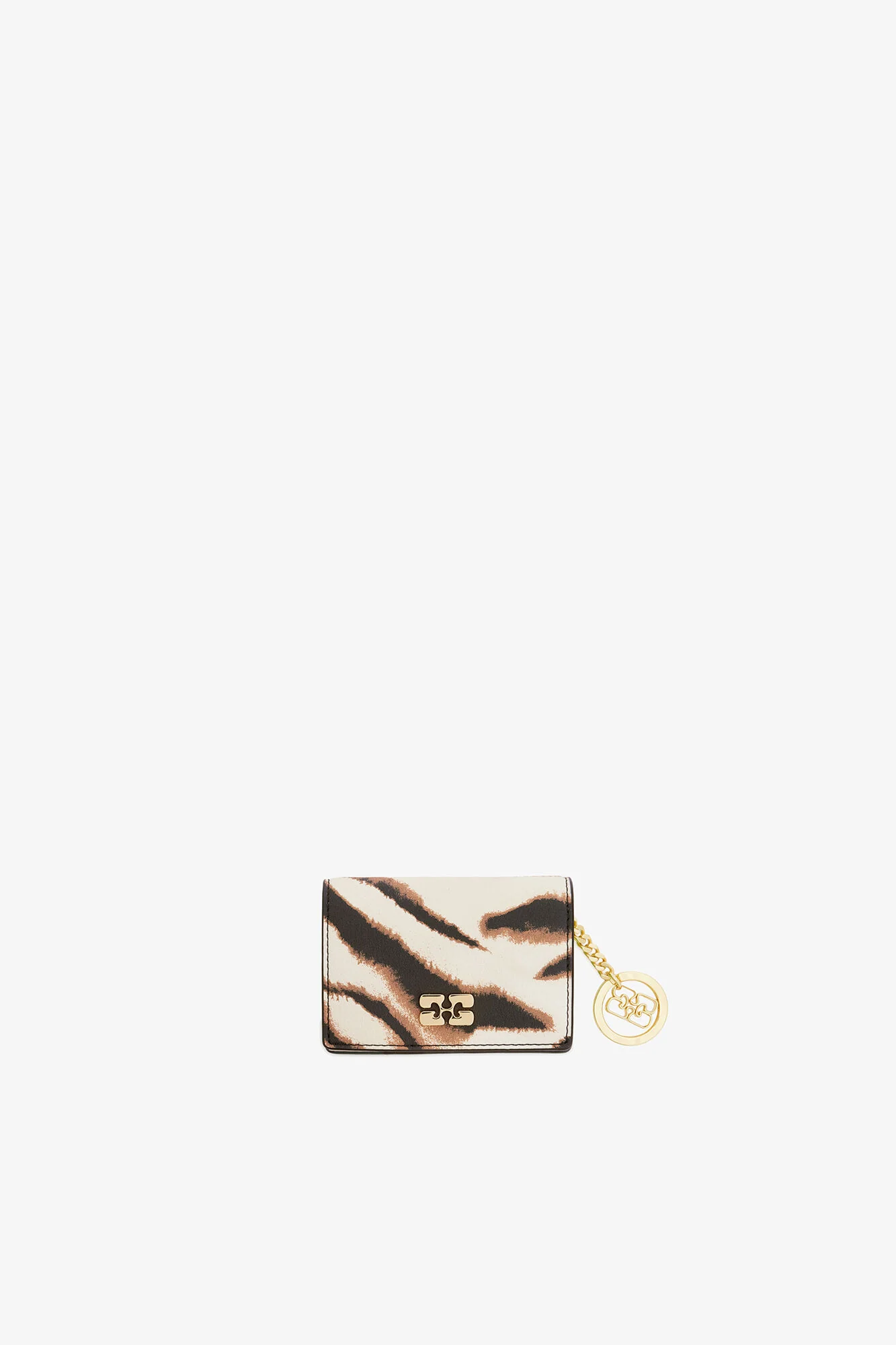 Bou Card Holder with Flap Zebra Print (Egret)
