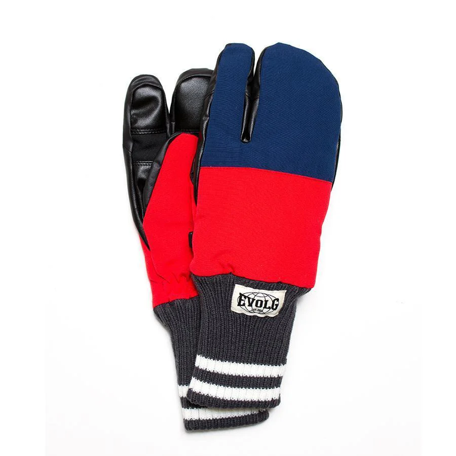 Boxer Leather Gloves (Navy + Red)