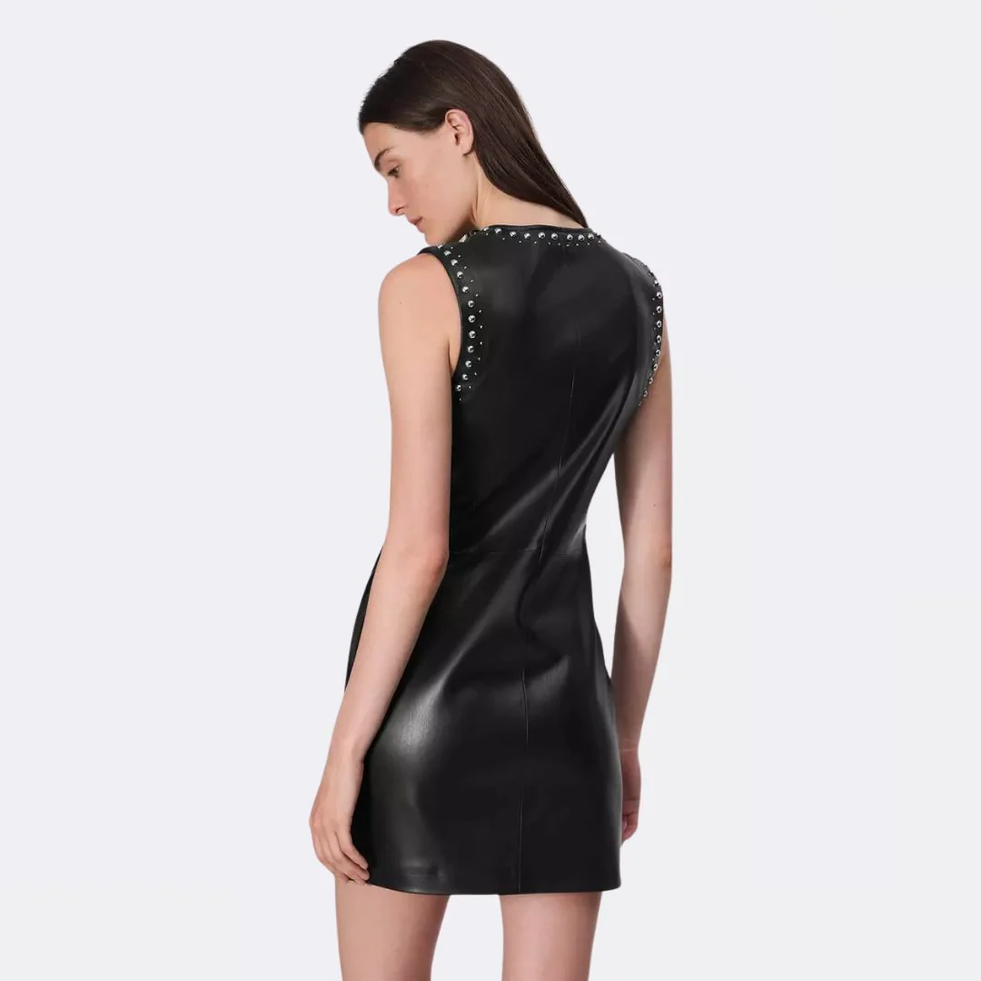 Brigette Faux Leather Dress (Black) - Image 3