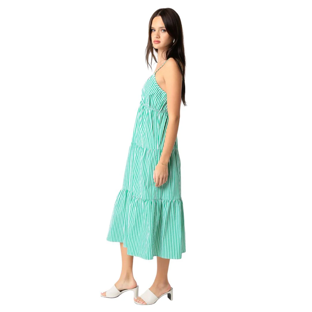 Brinley Midi Dress (Green Stripe) - Image 2