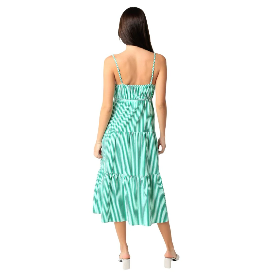 Brinley Midi Dress (Green Stripe) - Image 3