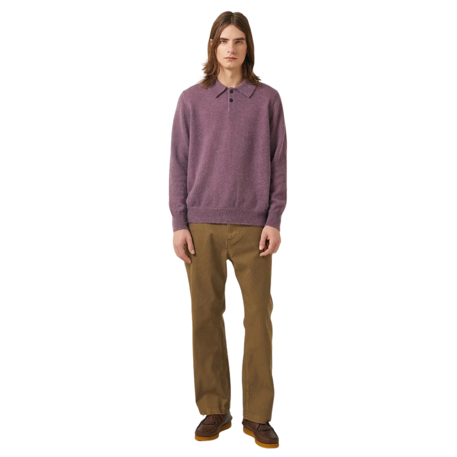 Brushed Alpaca Polo (Plum) - Image 4