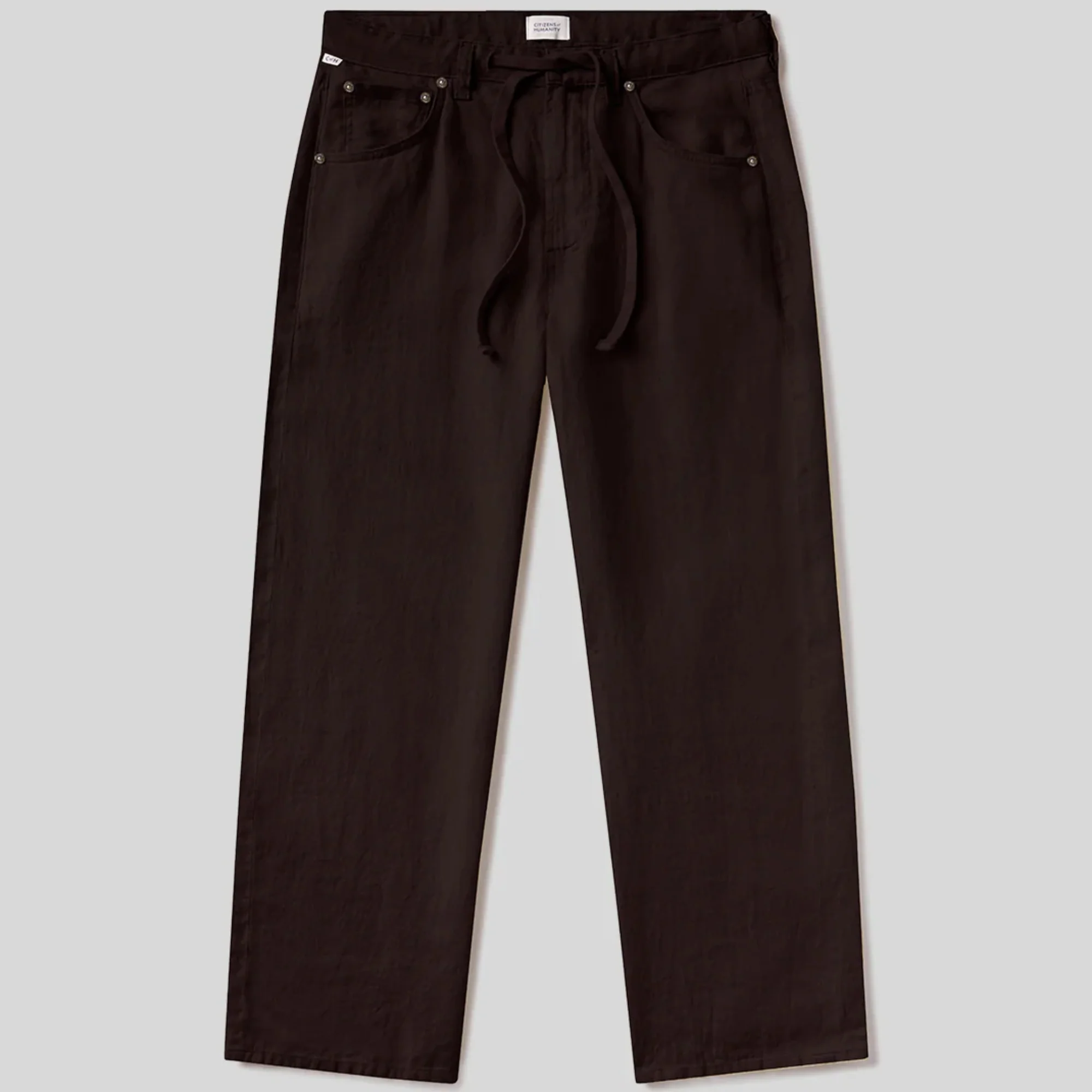 Brynn Drawstring Linen Trouser (Chocolate) - Image 5