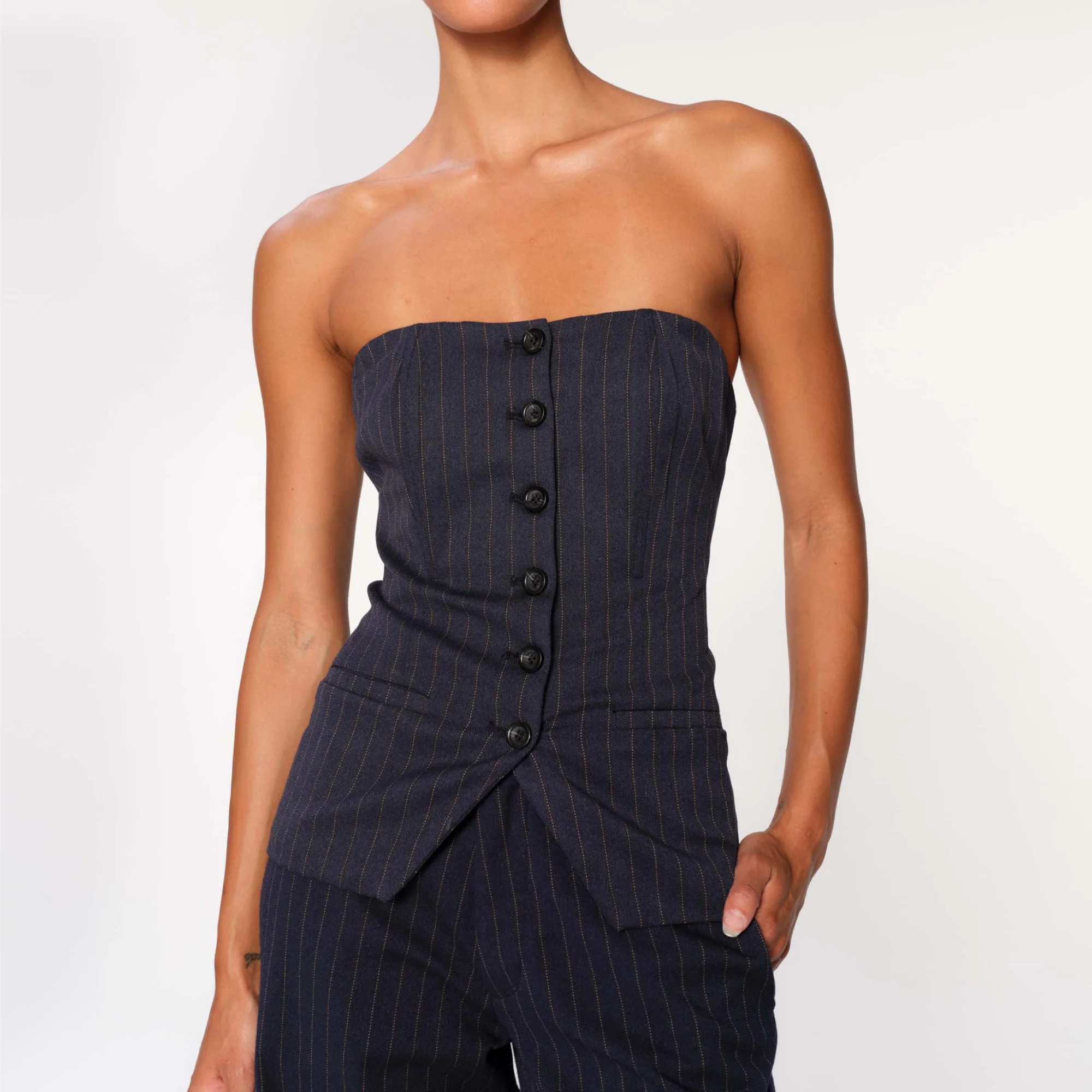 Bustier Top (Pinstripe)