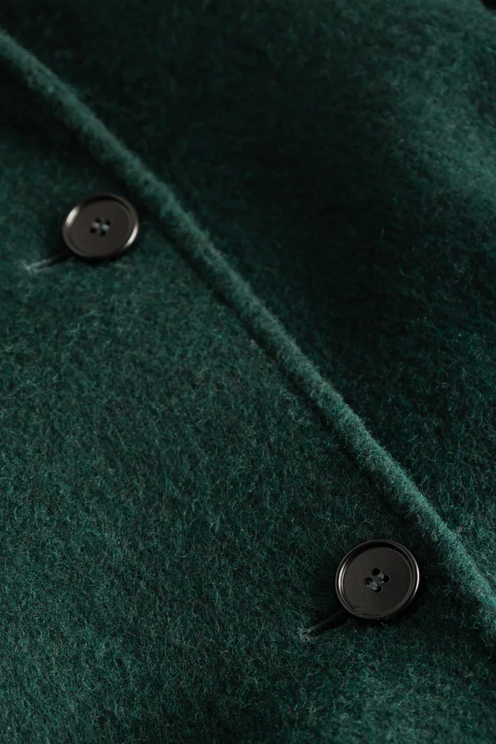 Cabrina Solid Heavy Wool Oversized Coat (Dark Green) - Image 4