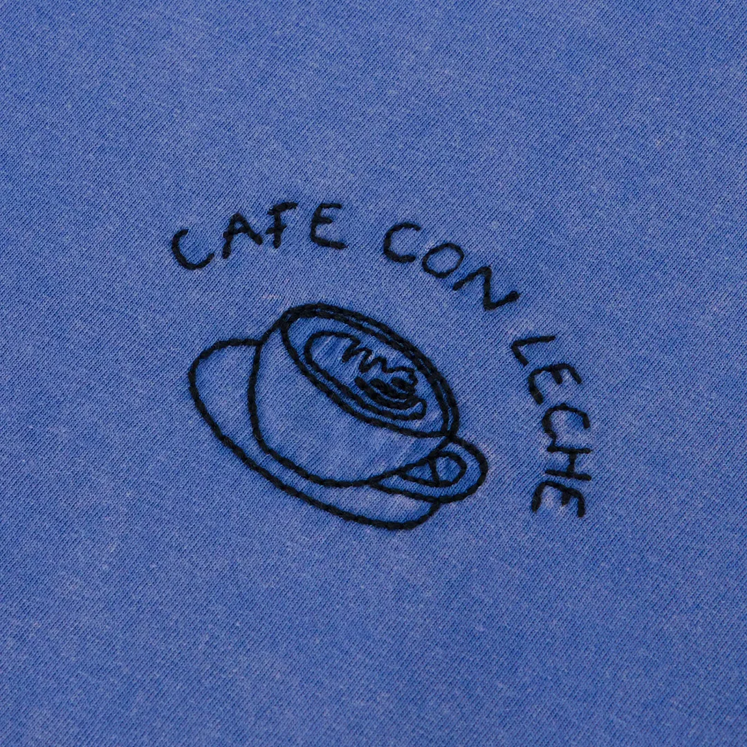 "Cafe Con Leche" Popincourt T-Shirt (Greek Blue Washed) - Image 2