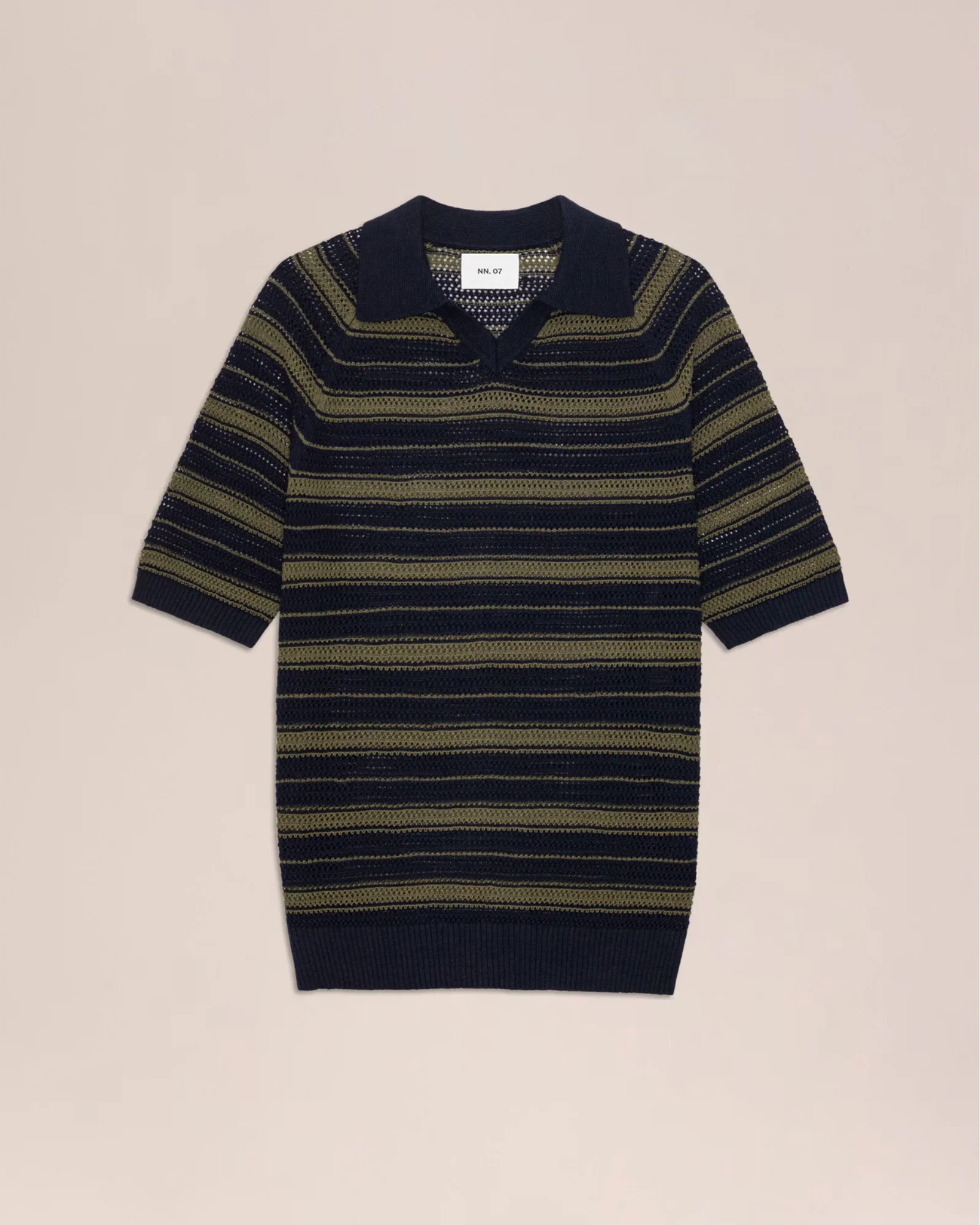 Cale 60056 V-Neck Polo (Capers Stripe) - Image 4