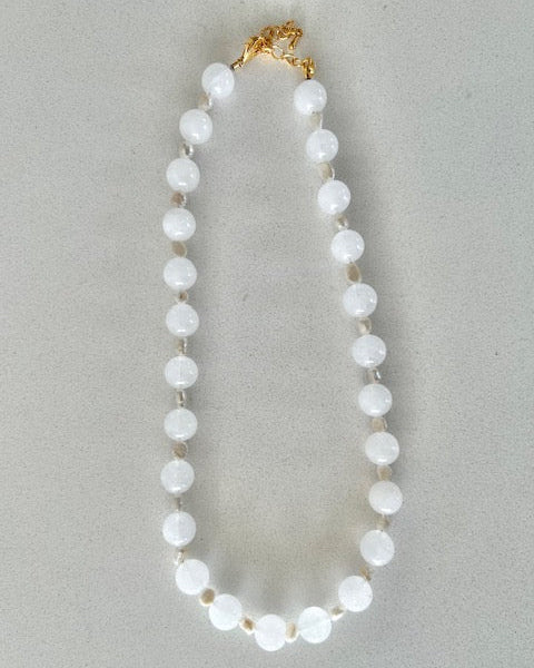 Camellia Gem Stone Beads Necklace