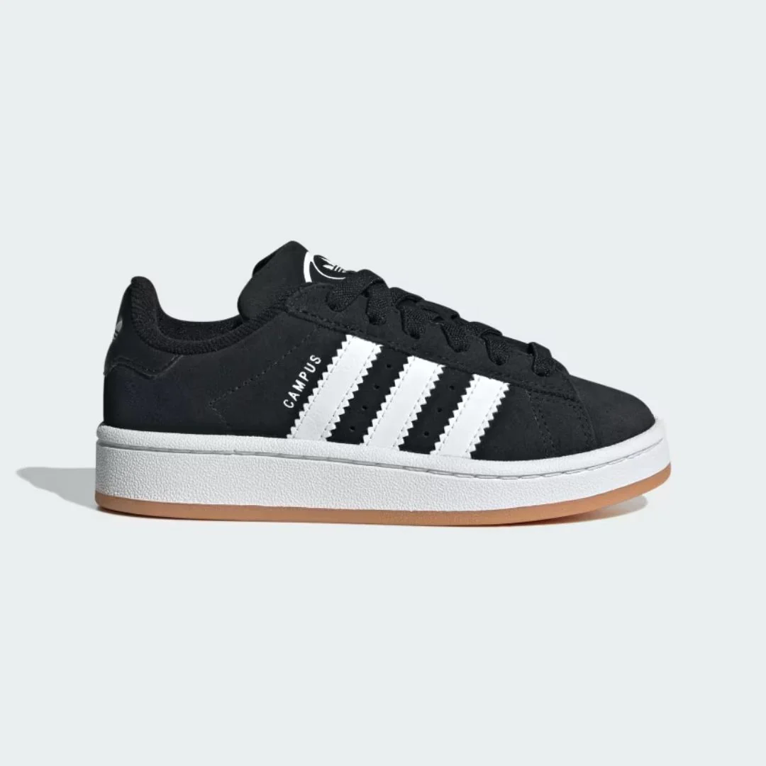 Campus 00s Elastic Lace Shoes (Core Black + Cloud White + Gum)