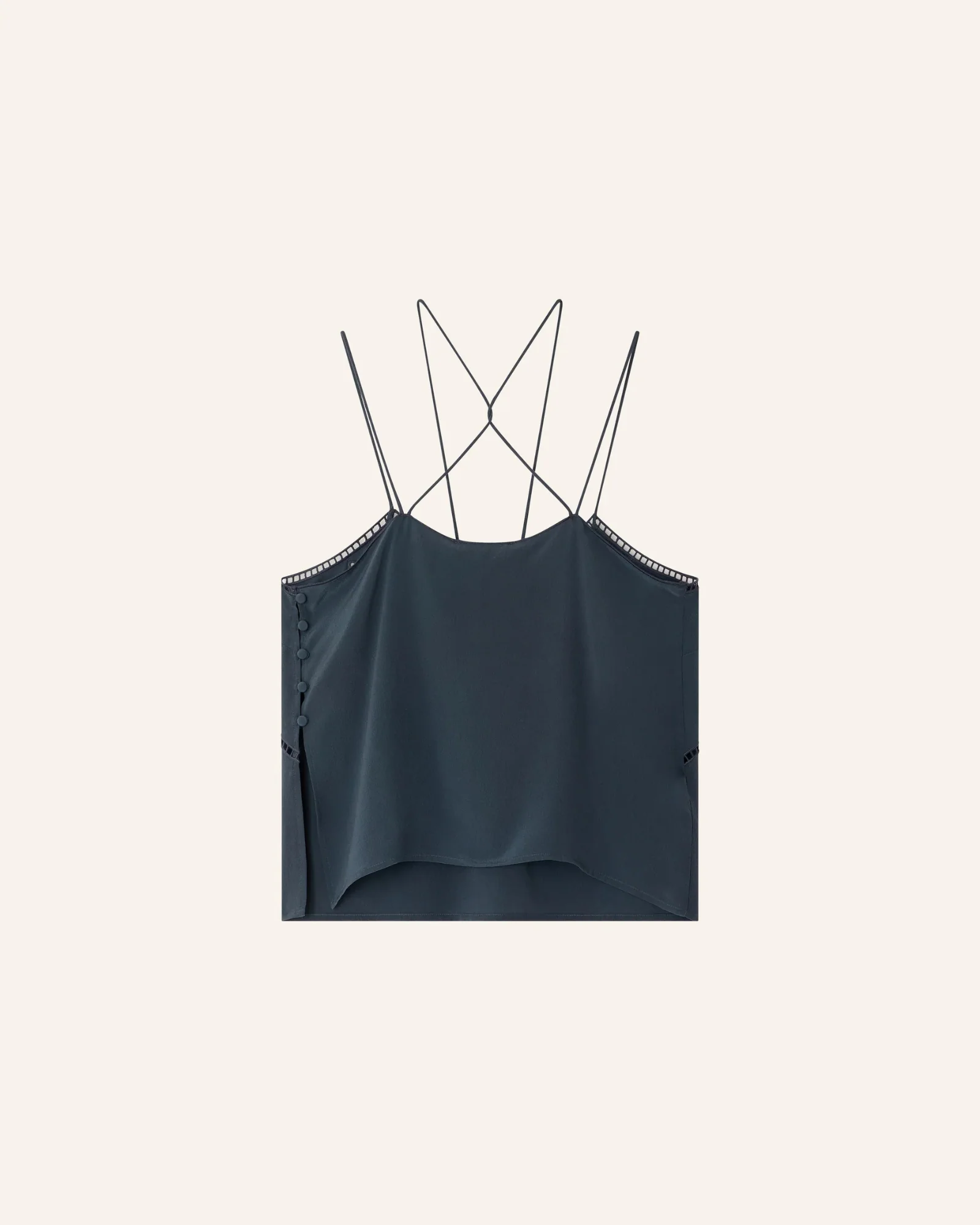 Carioca Embroidered Strap Top (Smoke Green) - Image 6