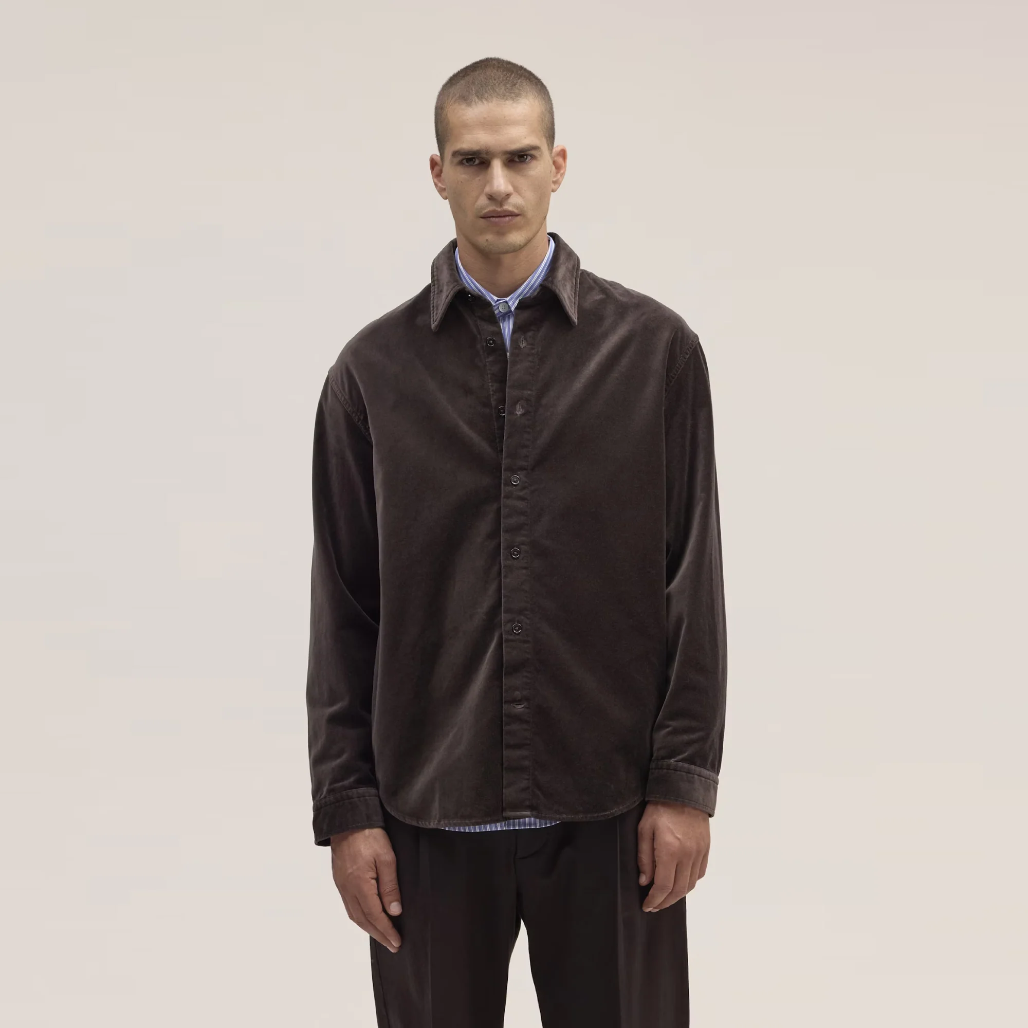 Casper 50028 Relaxed Fit Moleskin Overshirt (Dusky Port)