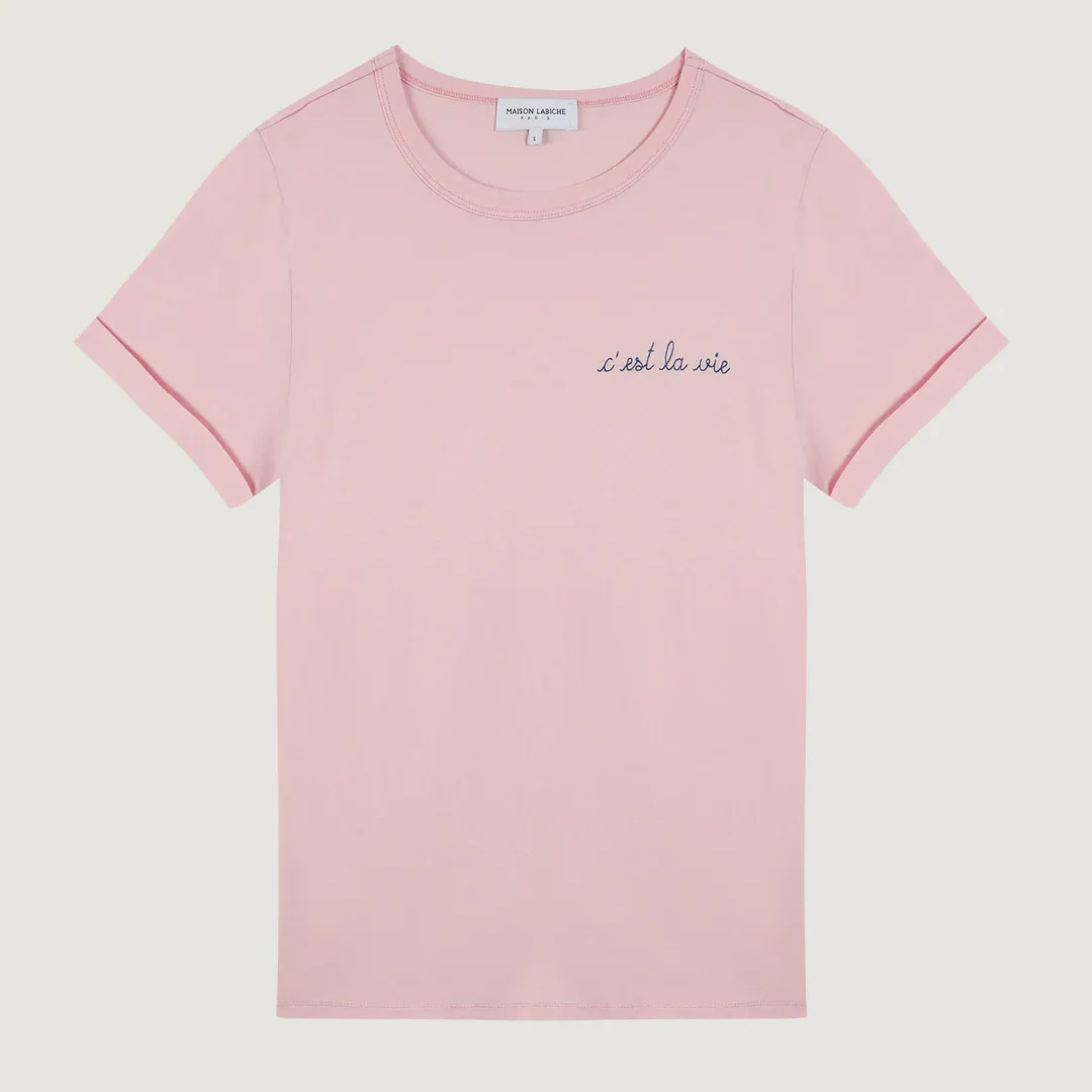 "C'est La Vie" Poitou T-Shirt (Pink Salt)