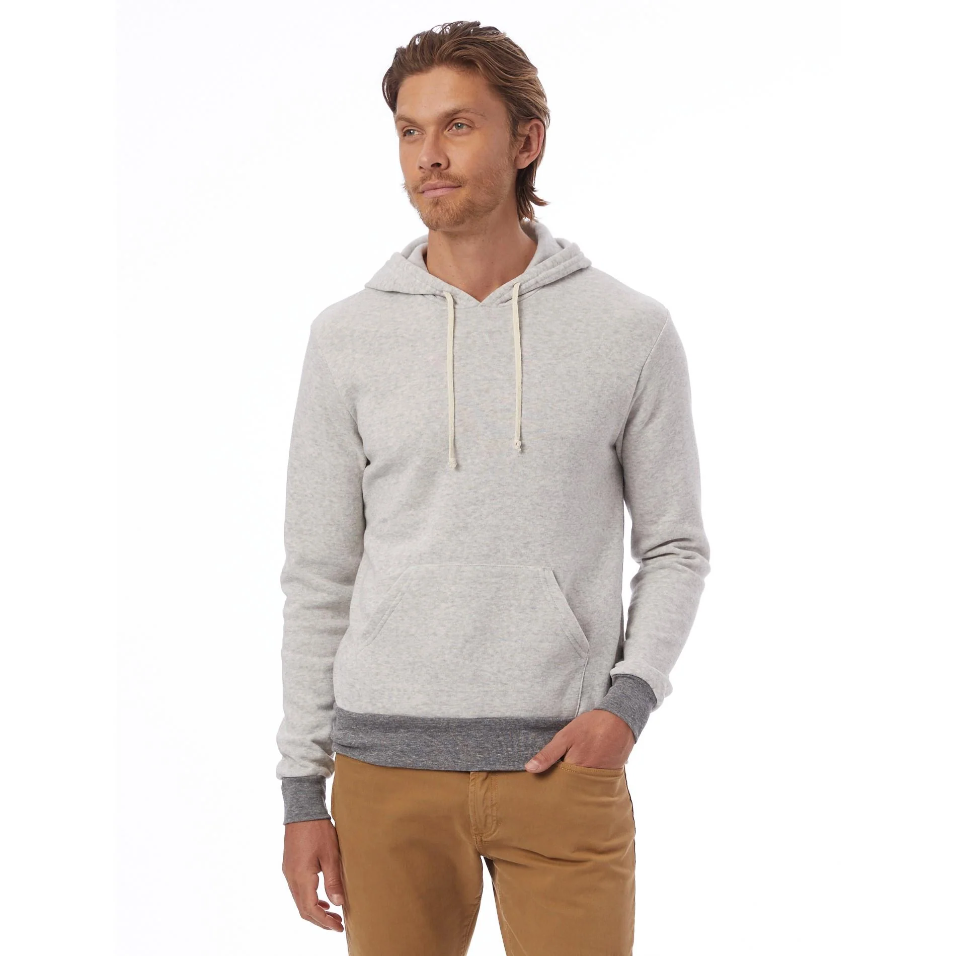 Challenger Eco-Fleece Pullover Hoodie (Light Grey + Eco Grey)