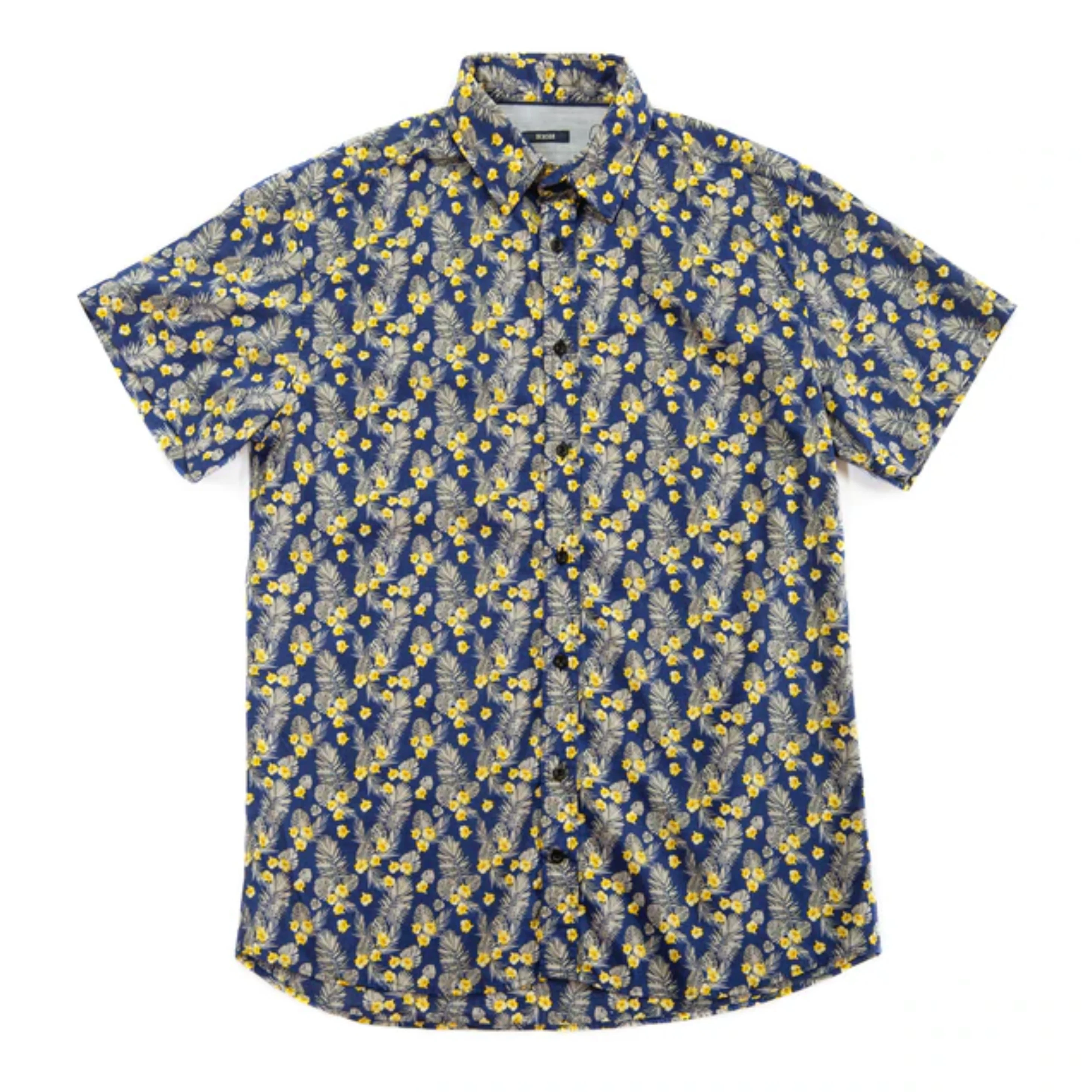 Champlain Printed Cotton Shirt (Navy Flowers)
