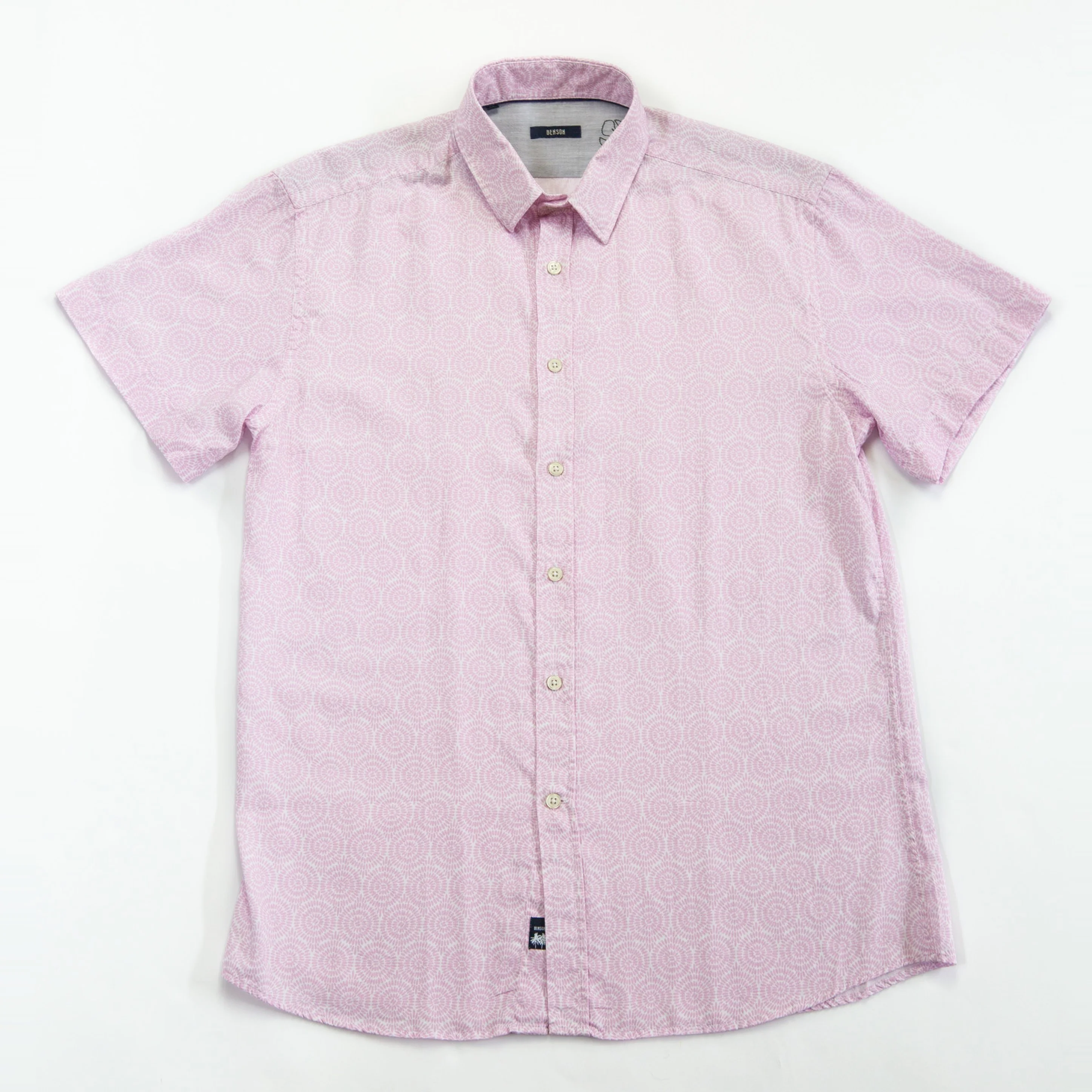 Champlain Printed Cotton Shirt (Pink)