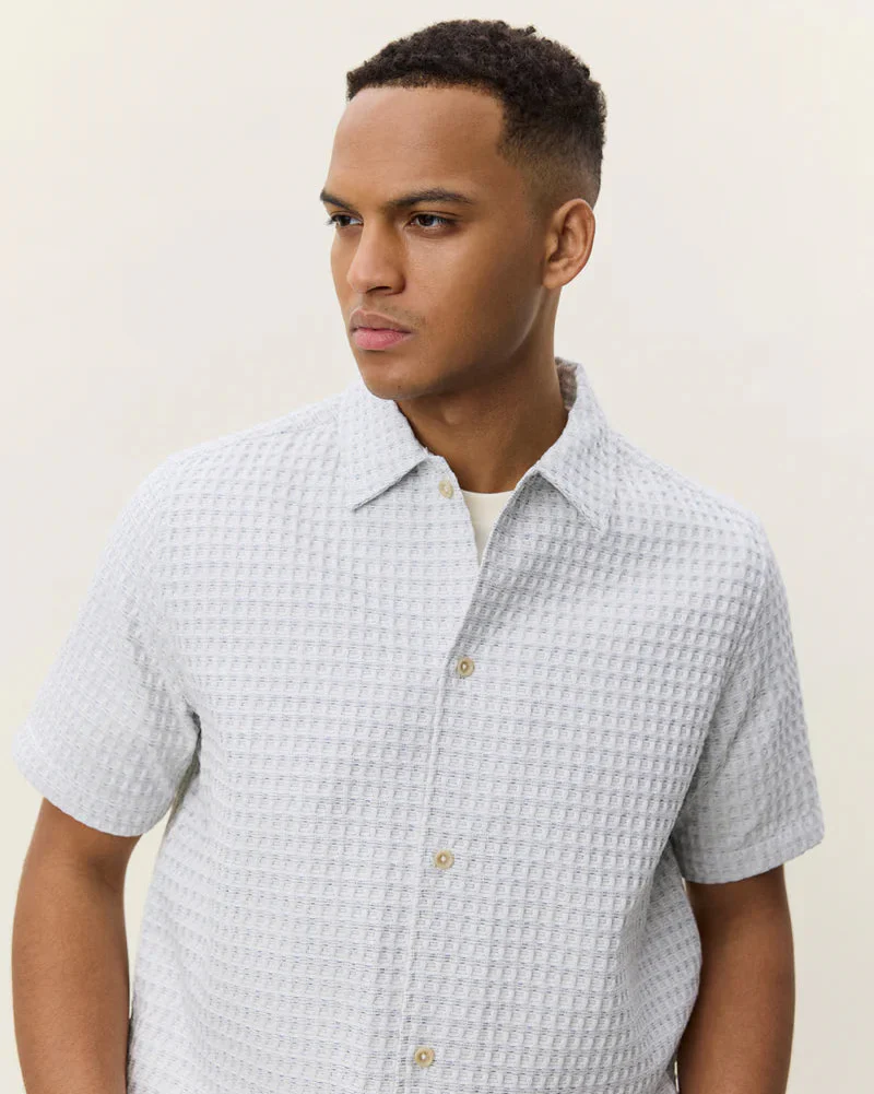 Check Seersucker SS Shirt (Light Ivory) - Image 2