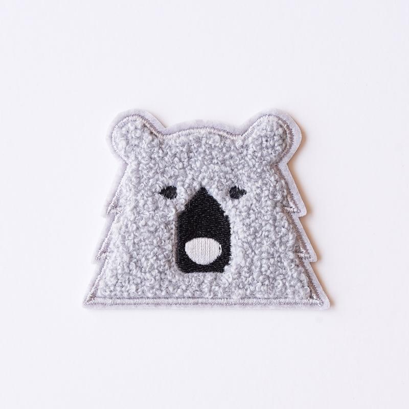 Chenille Bear Patch (Grey)