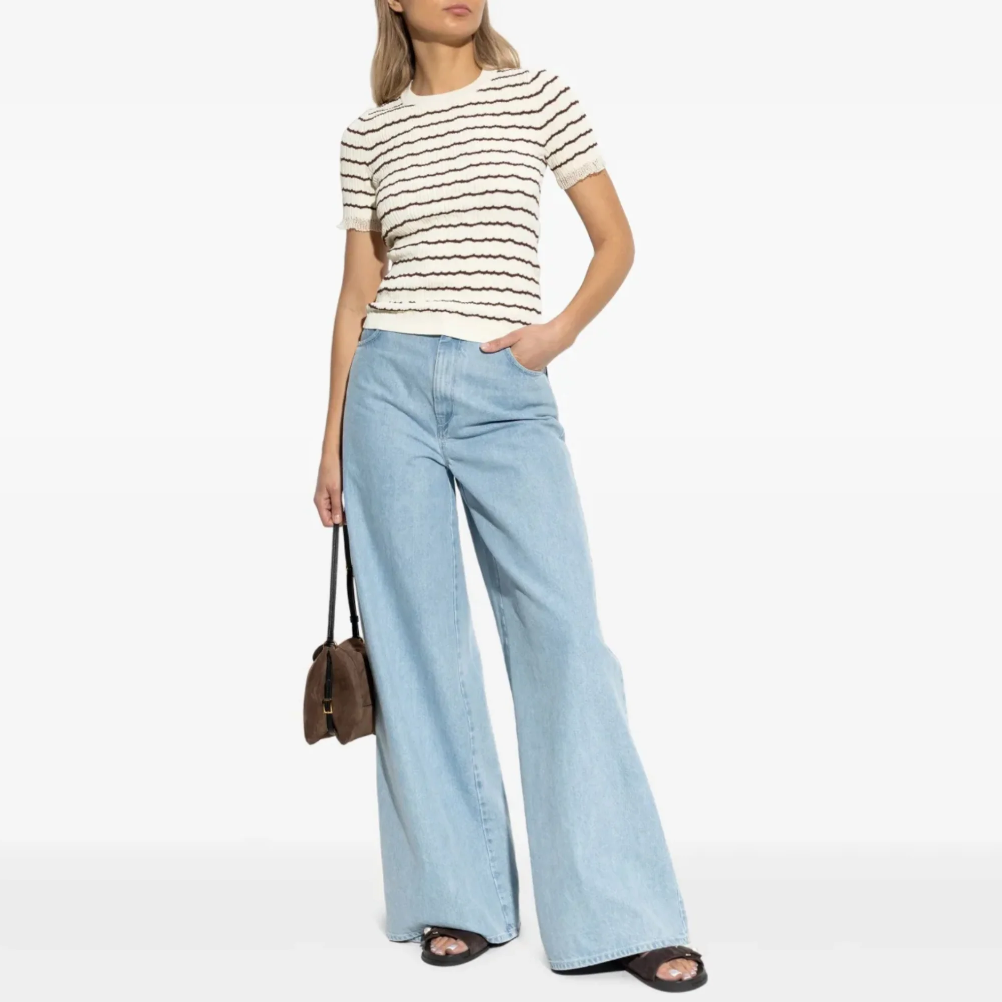 Chiara Stripe SS Crewneck Tee (Ivory) - Image 3