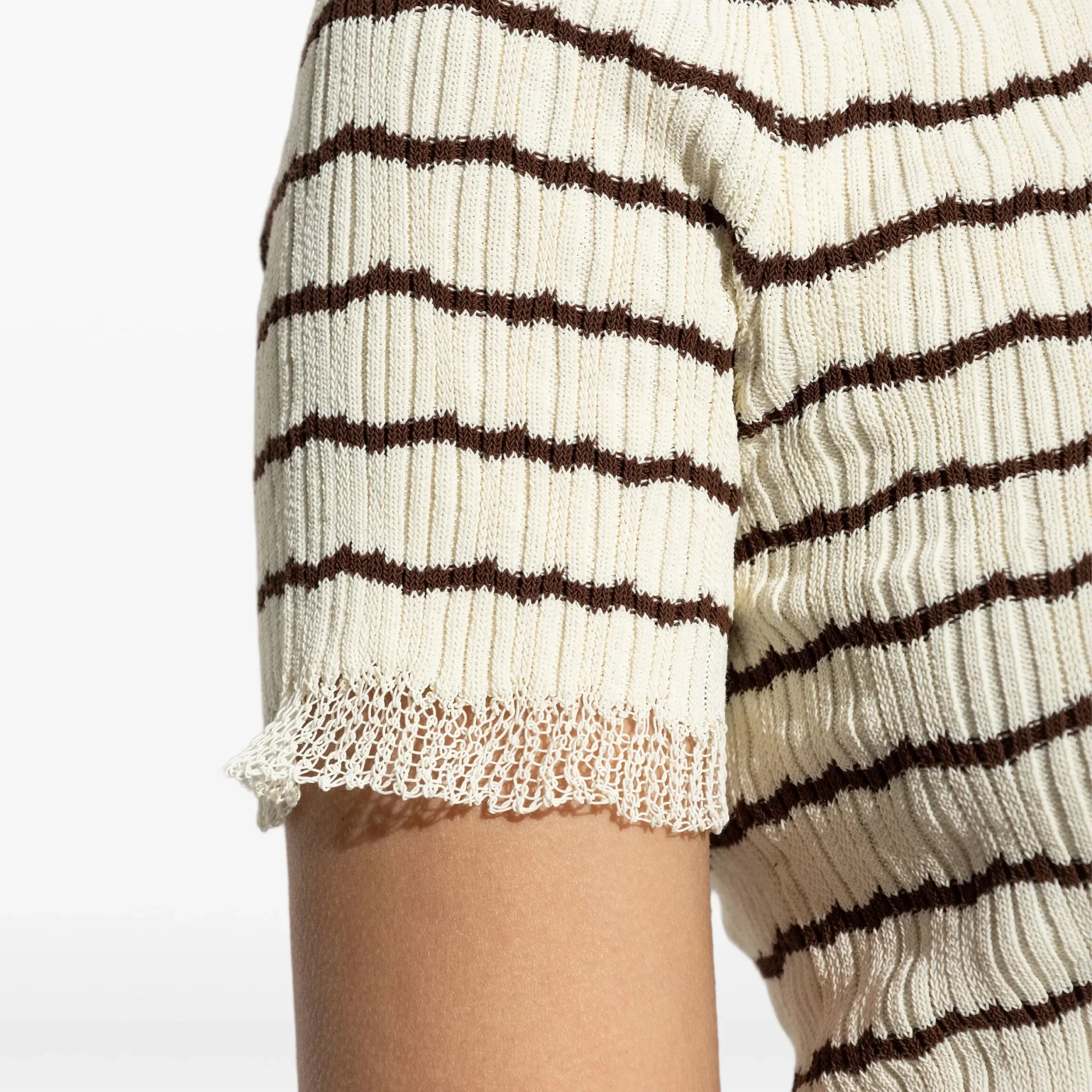 Chiara Stripe SS Crewneck Tee (Ivory) - Image 4
