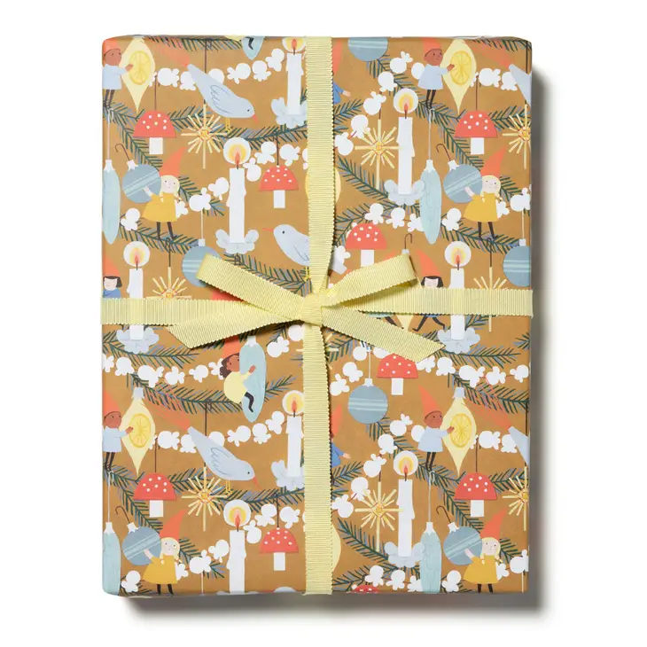 Christmas Elves Gift Wrap Sheets (Roll of 3)