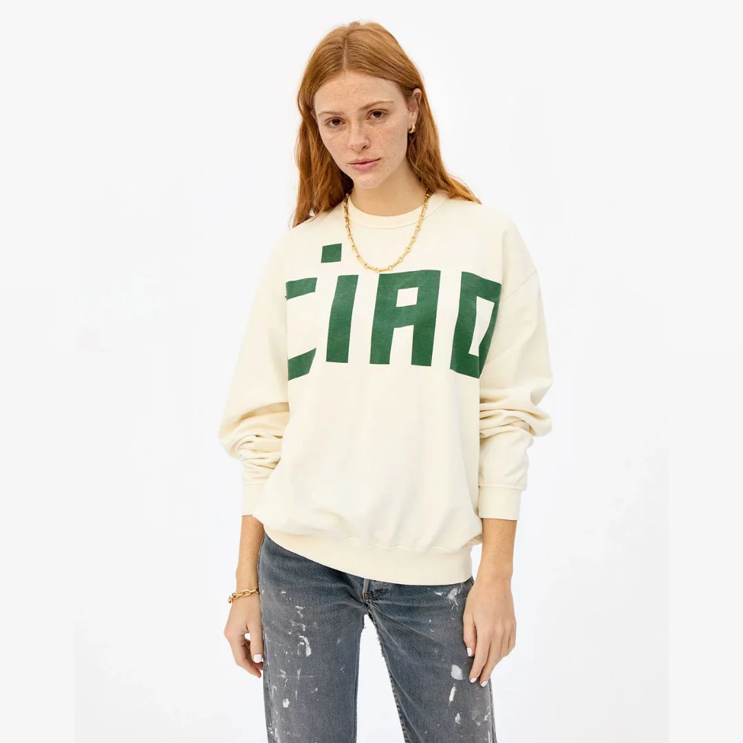 "Ciao" Oversized Sweatshirt (Cream)
