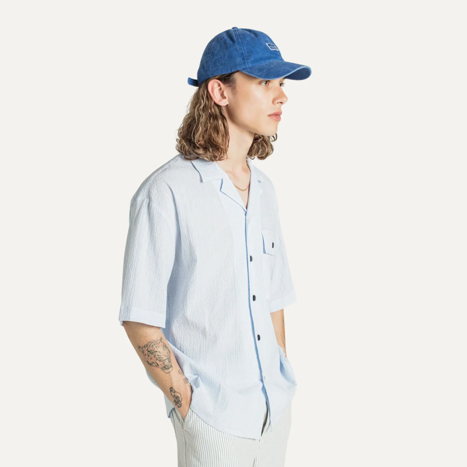 Cily Seersucker Shirt (Blue)
