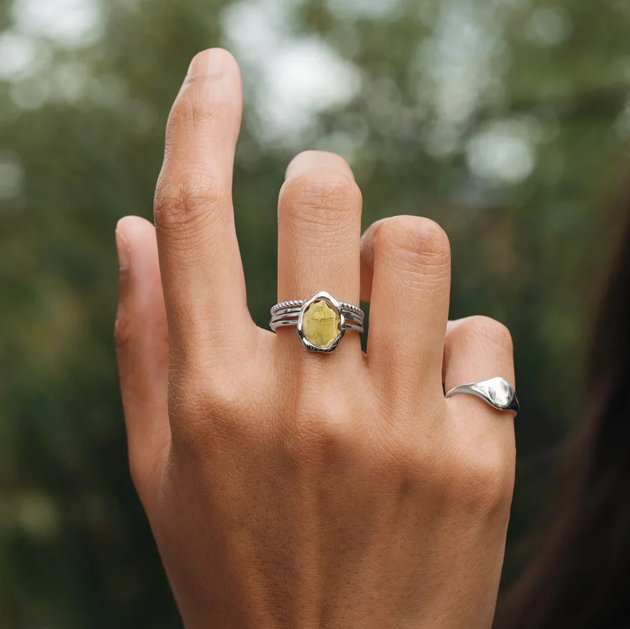 Citrine Mood Ring (Silver) - Image 2