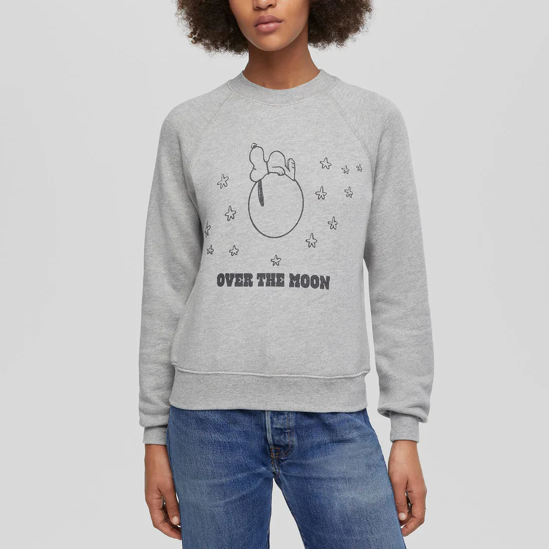 Classic Crewneck Snoopy Moon (Heather Grey)