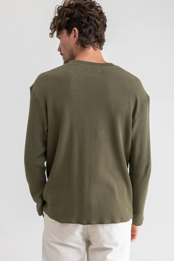 Classic Waffle Knit Shirt (Olive) - Image 3