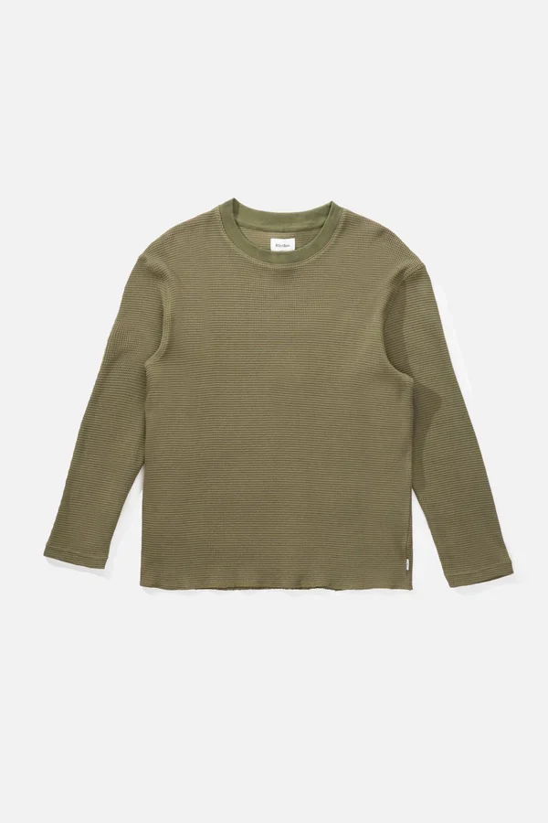 Classic Waffle Knit Shirt (Olive) - Image 4
