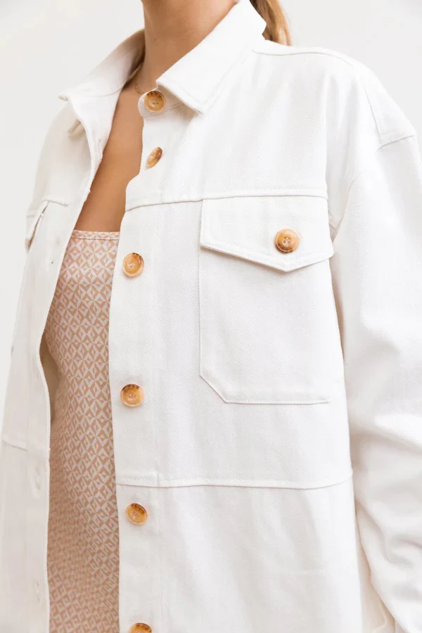 Venice Drill Shacket (Ivory) - Image 3