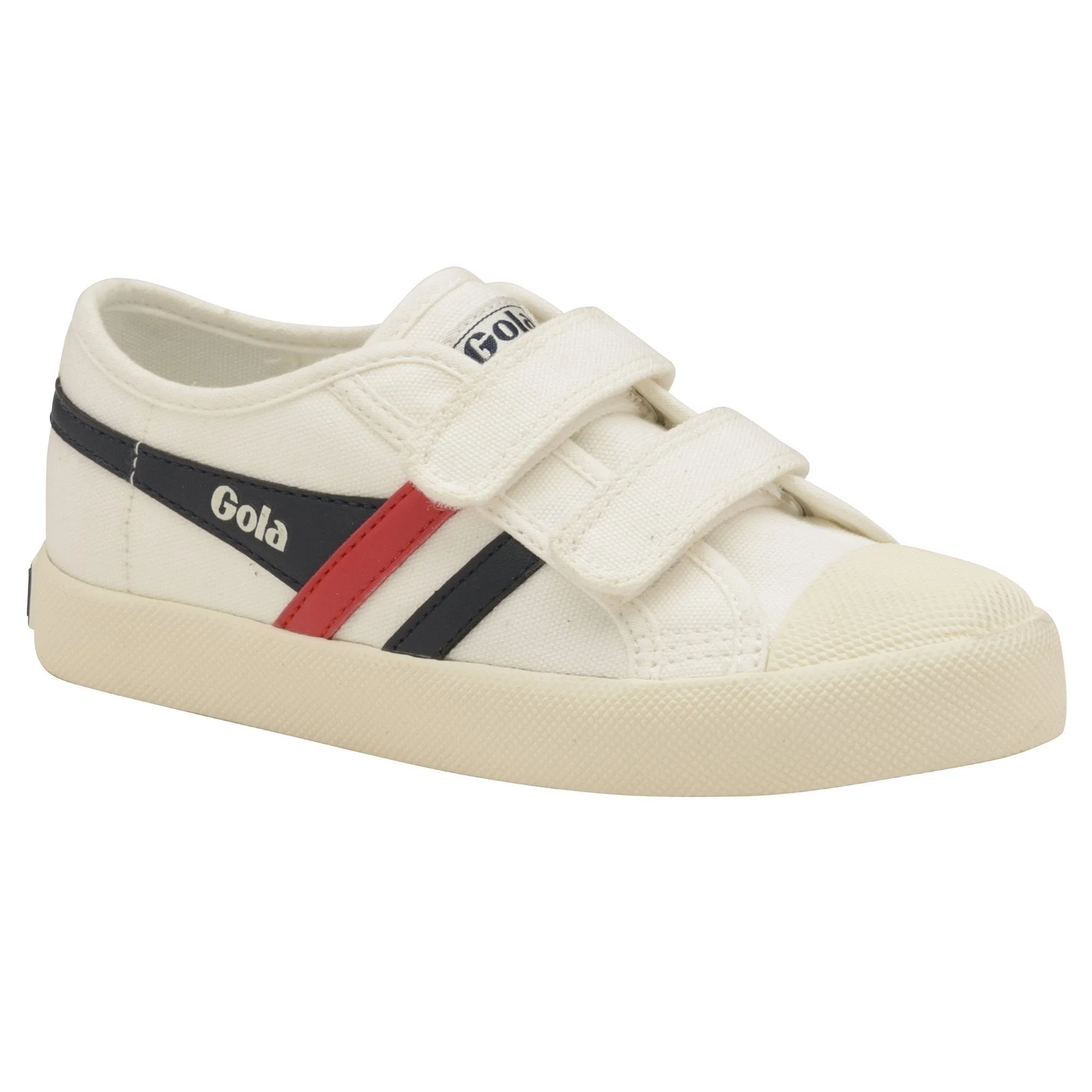 Gola Coaster Trainer (Off White + Navy + Red) - Image 2