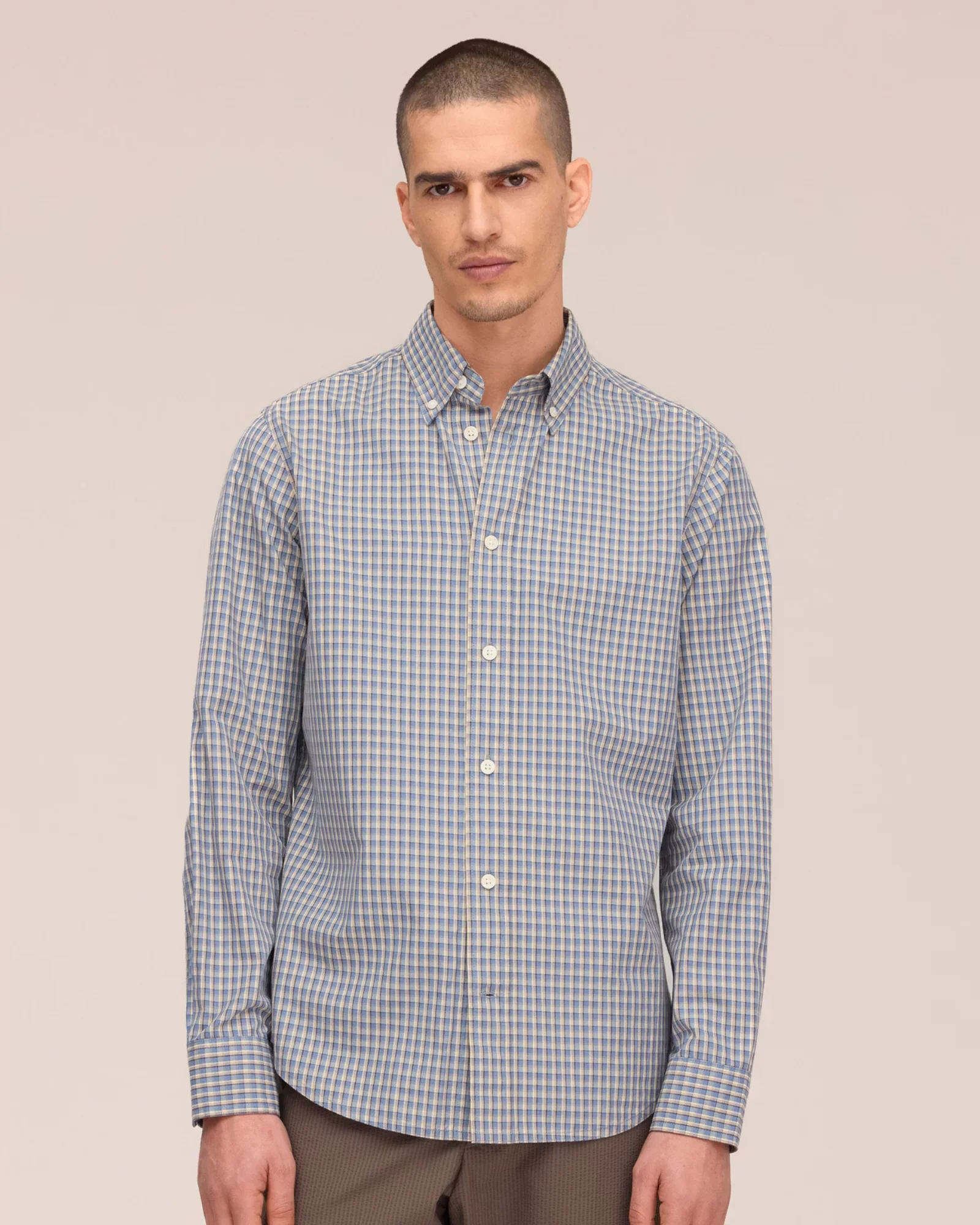 Colby 50024 Brushed Oxford Shirt (Blue Check)