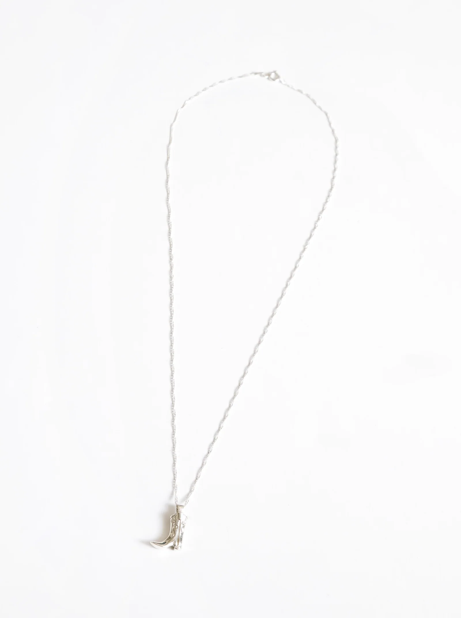 18" Cowboy Boot Pendant (Silver) - Image 3