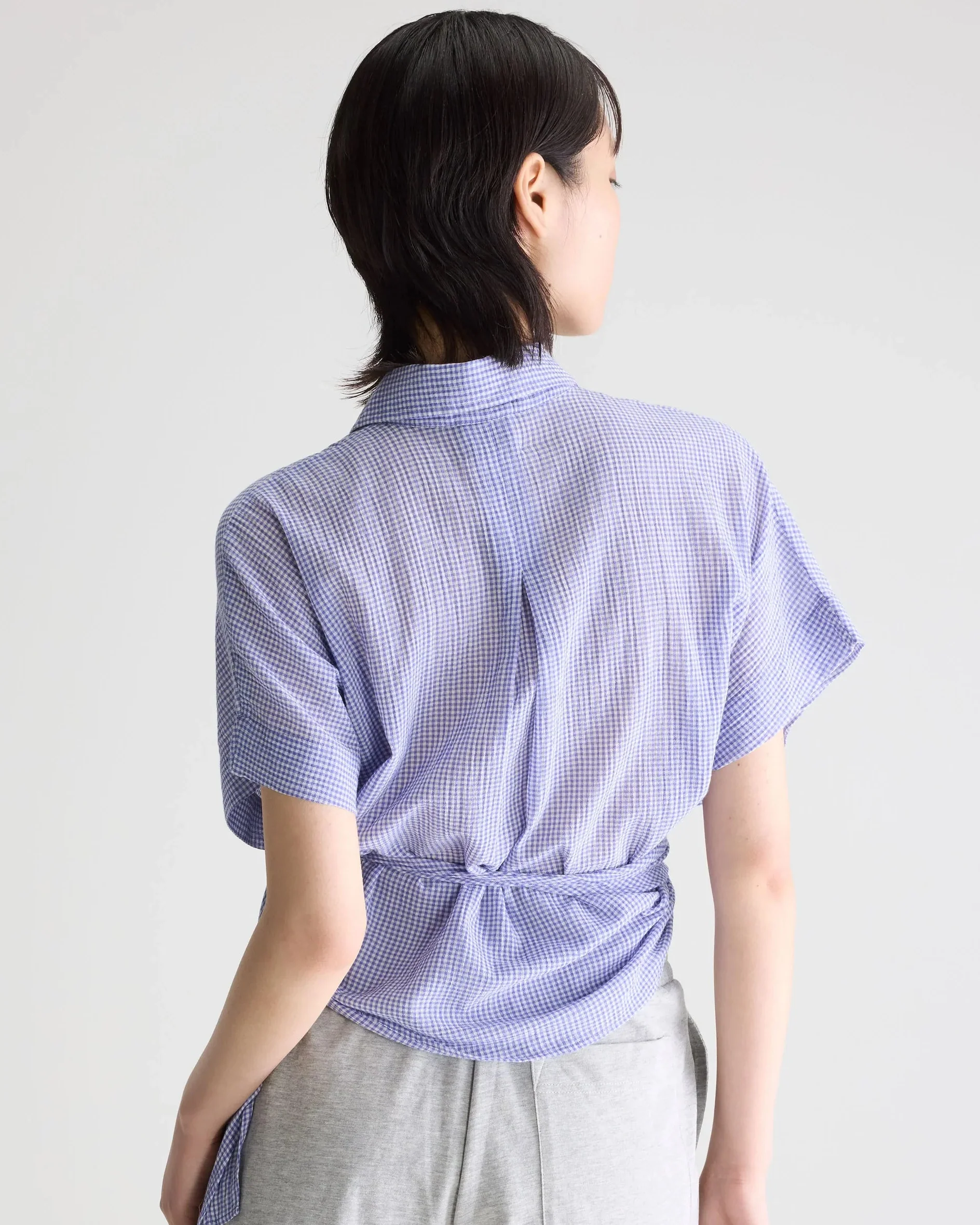 Coral Tie-Up Blouse (Iris Bloom + Shell) - Image 2