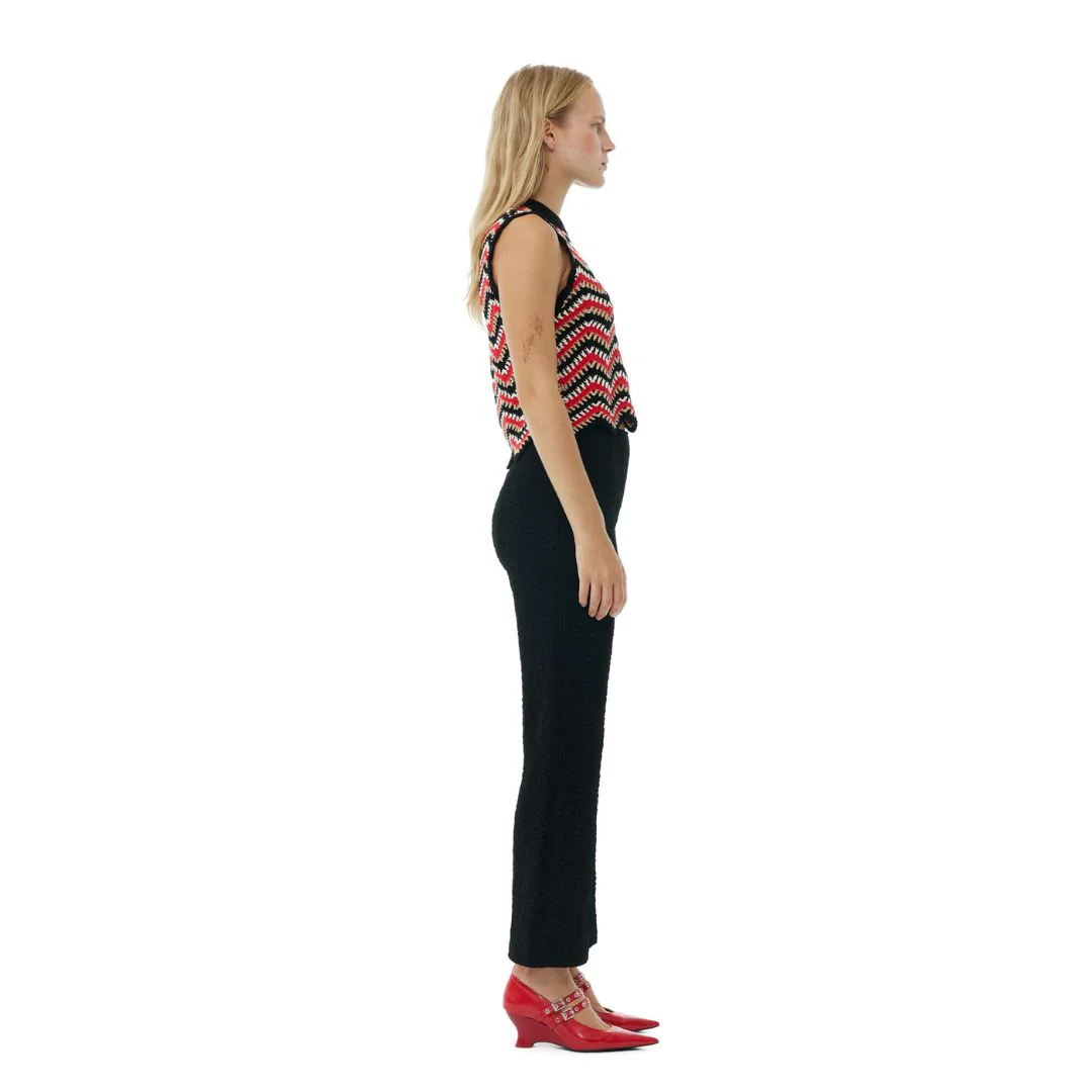 Cotton Crochet Vest (Racing Red) - Image 3