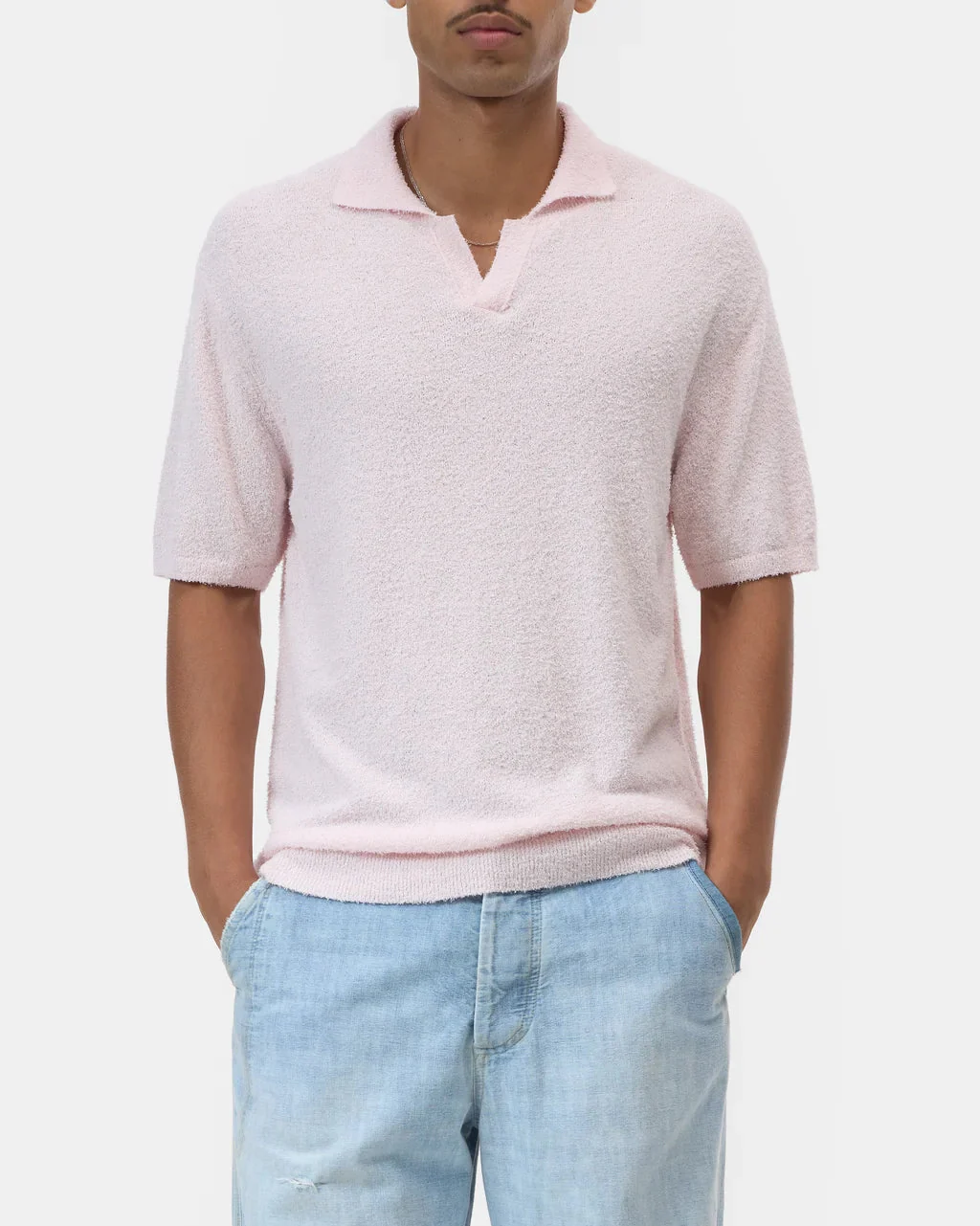 Cotton Knit Polo (Quartz Pink) - Image 2