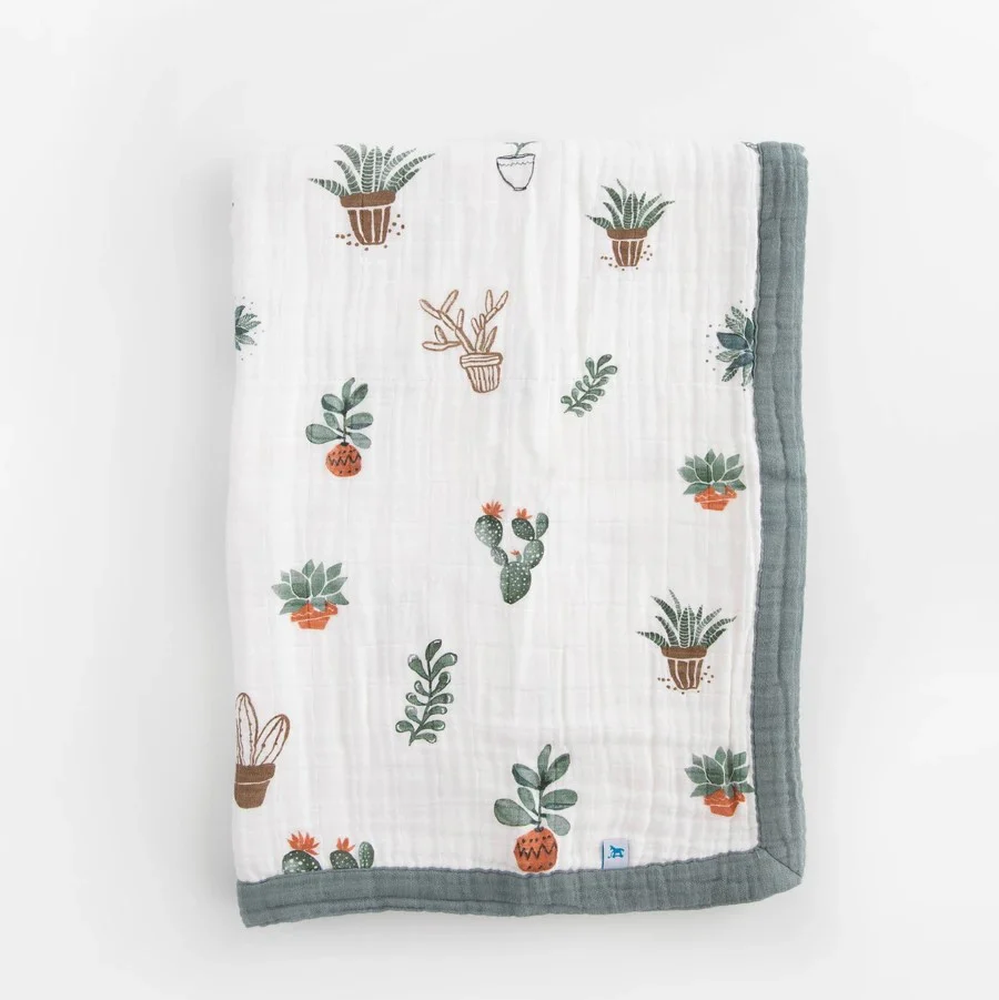 Cotton Muslin Baby Blanket - (Prickle Pots) - Image 2