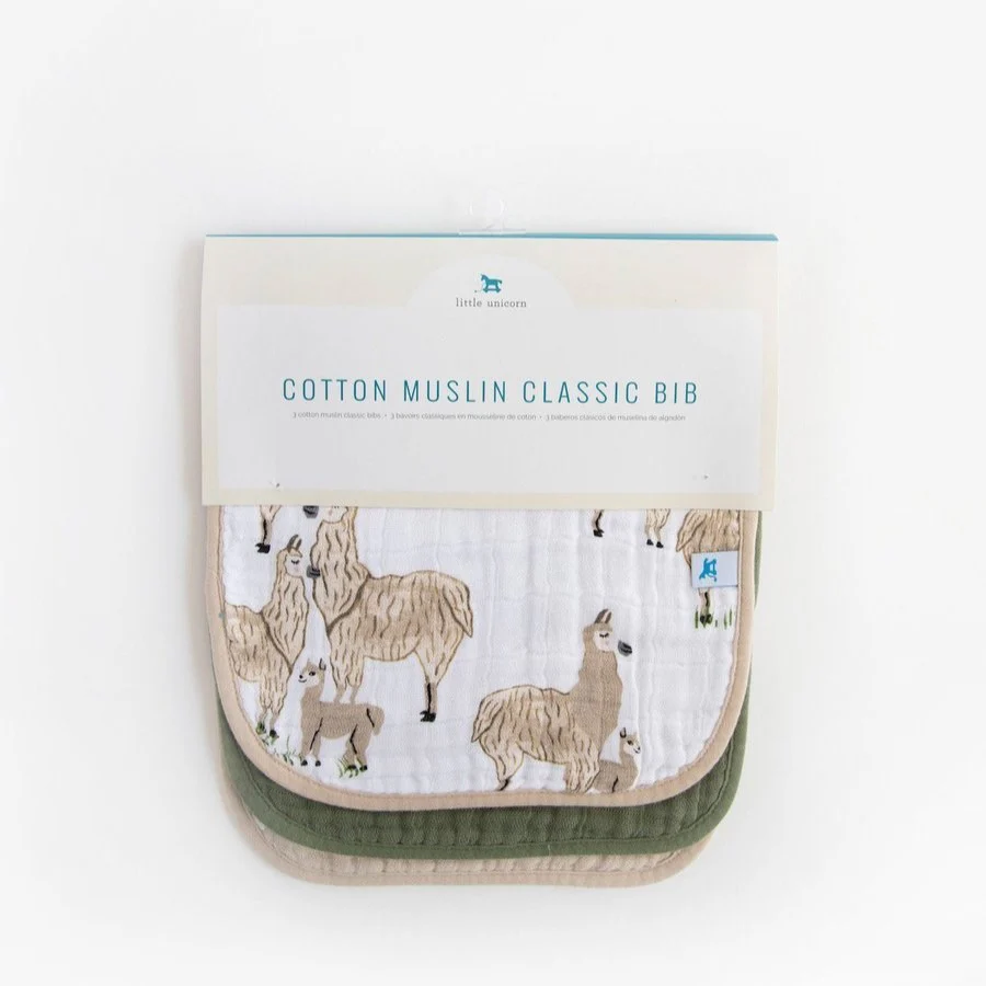 Cotton Muslin Classic Bib 3PK (Llama Llama Set) - Image 2